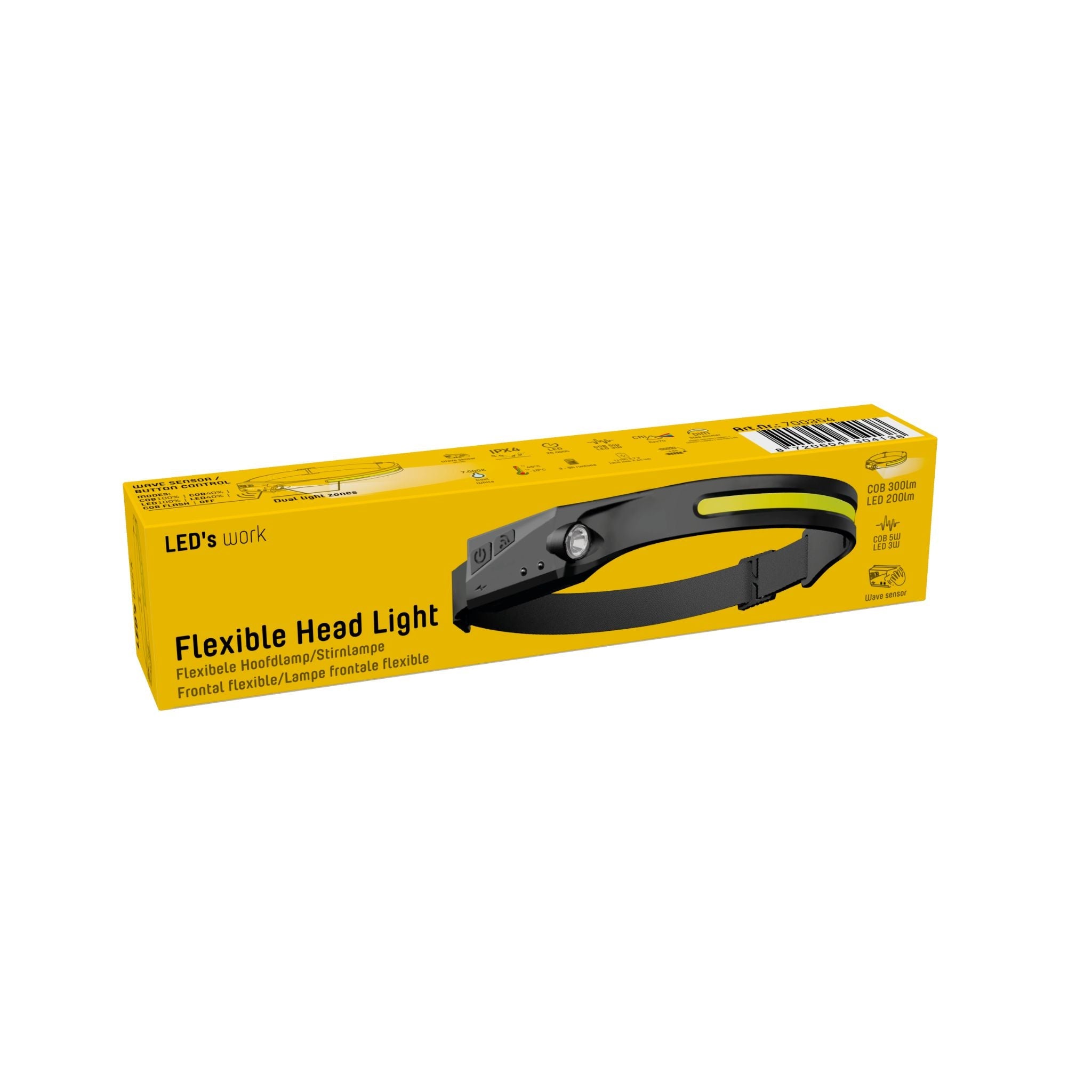 Pro LED Hoofdlamp op accu met sensor - Dimbaar & Oplaadbaar - 8 uur brandtijd - LED.nl