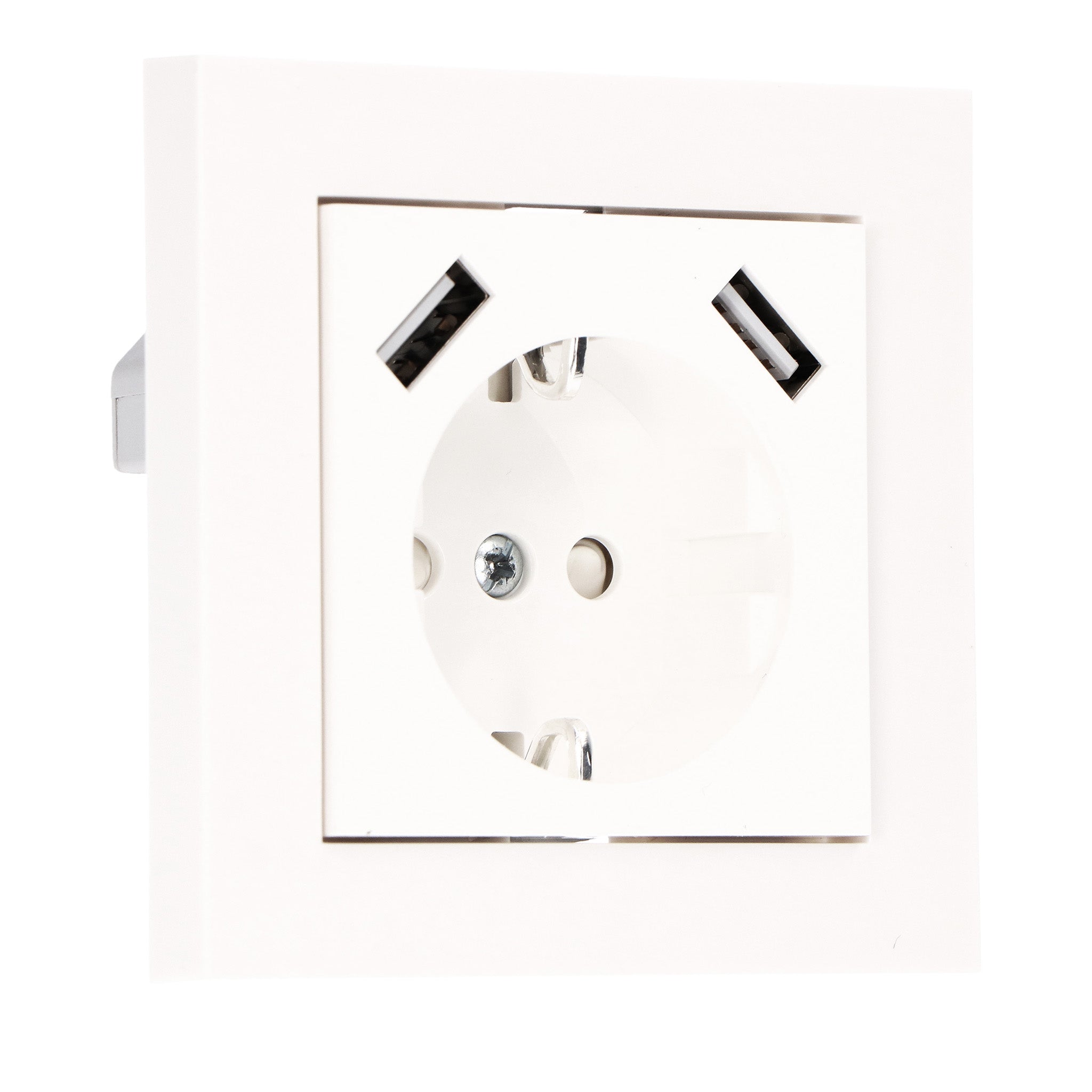 ProCharge Wandcontactdoos met 2 USB snelladers - Universeel - Wit - RAL9010 - LED.nl