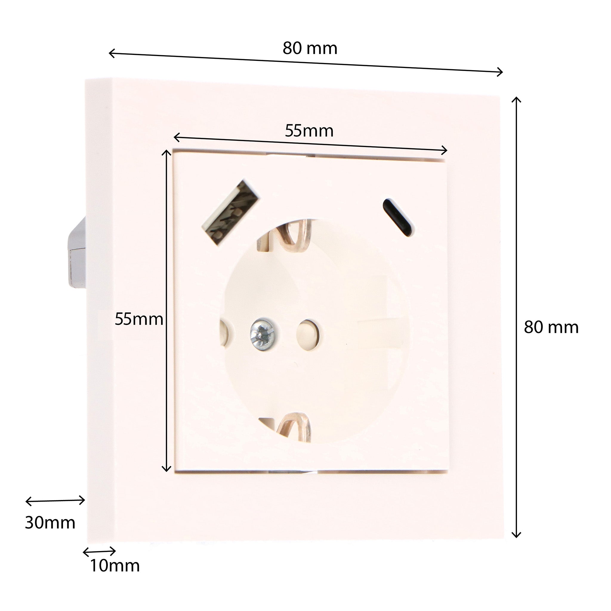 ProCharge Wandcontactdoos met USB-C en USB snelladers - Universeel - Wit - RAL9010 - LED.nl