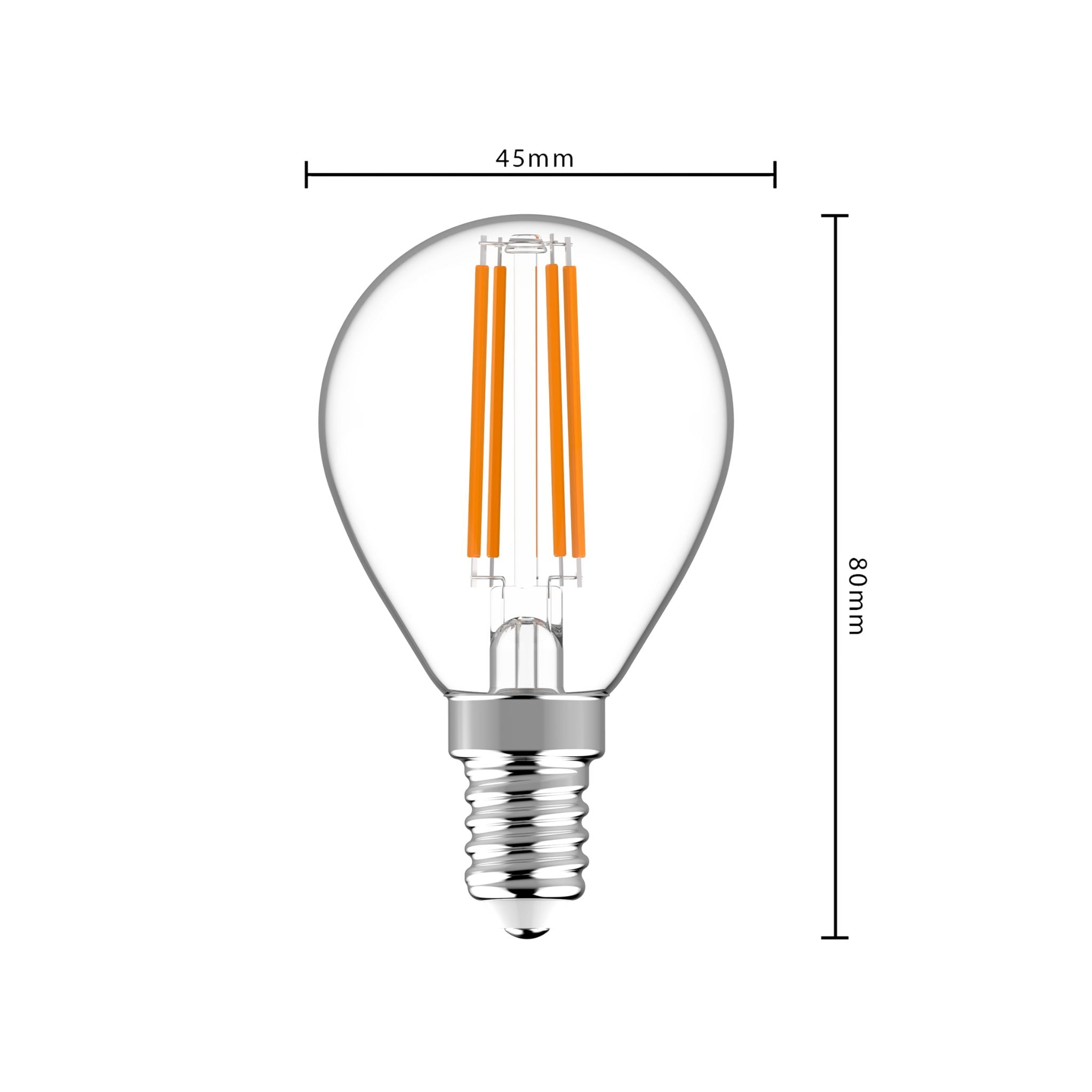 ProDim LED Filament Lamp E14 - Helder - Dimbaar warm wit licht - G45 - 4.5W (40W) - LED.nl