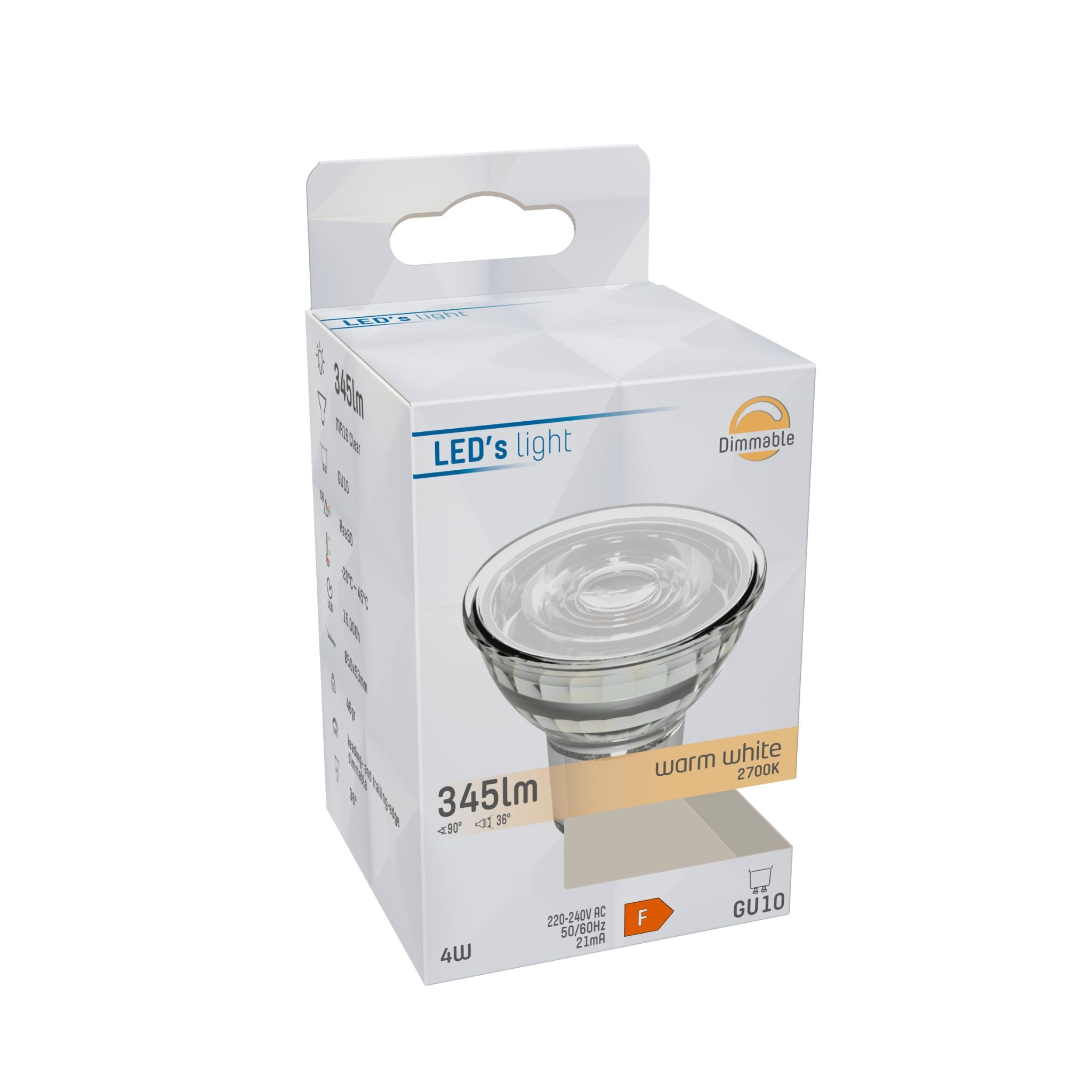 ProDim LED GU10 Spot - Helder - Dimbaar warm wit licht - 4W vervangt 50W - LED.nl