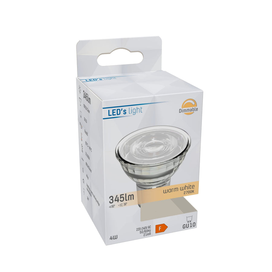 ProDim LED GU10 Spot - Helder - Dimbaar warm wit licht - 4W vervangt 50W Dimbare spotjes LED.nl