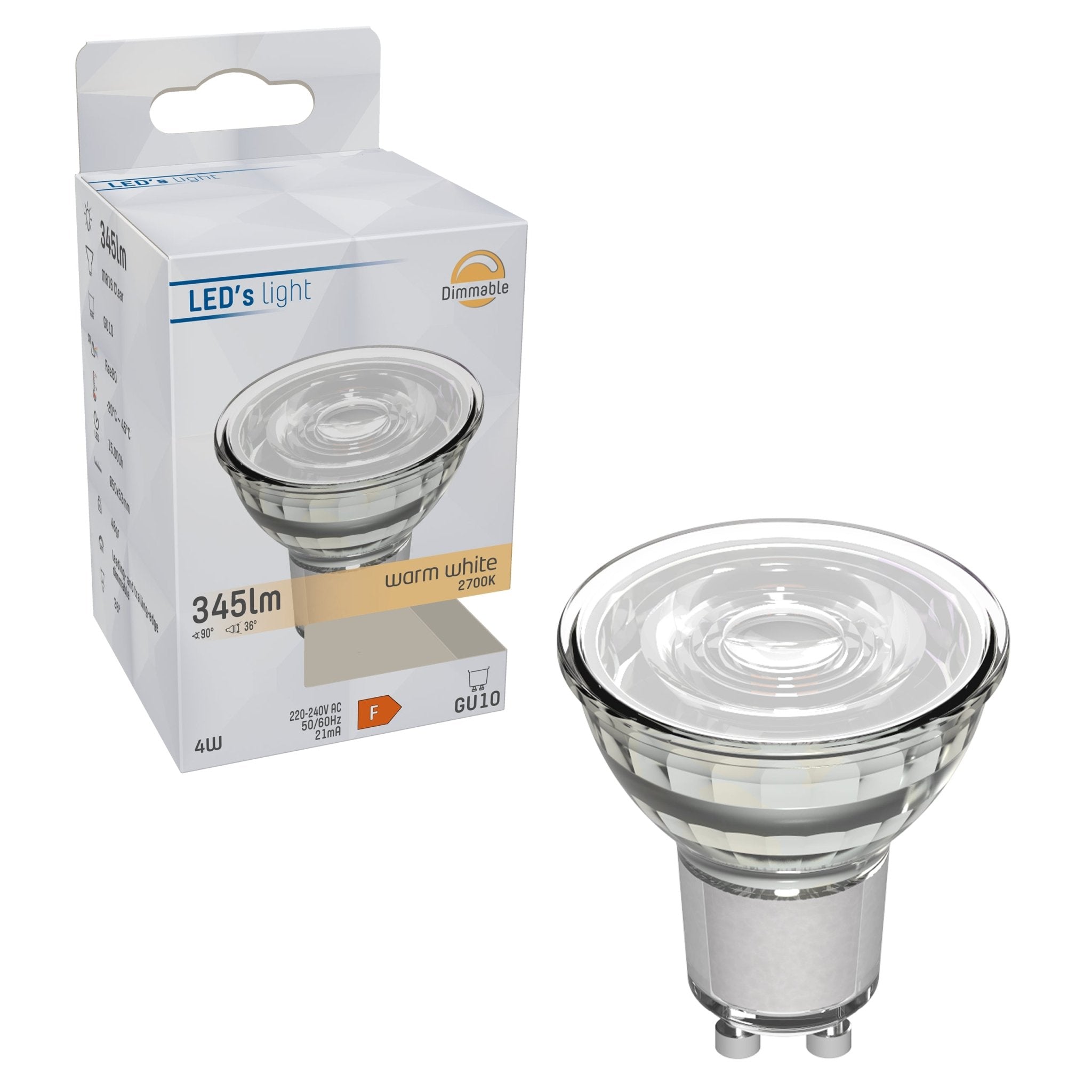 ProDim LED GU10 Spot - Helder - Dimbaar warm wit licht - 4W vervangt 50W - LED.nl