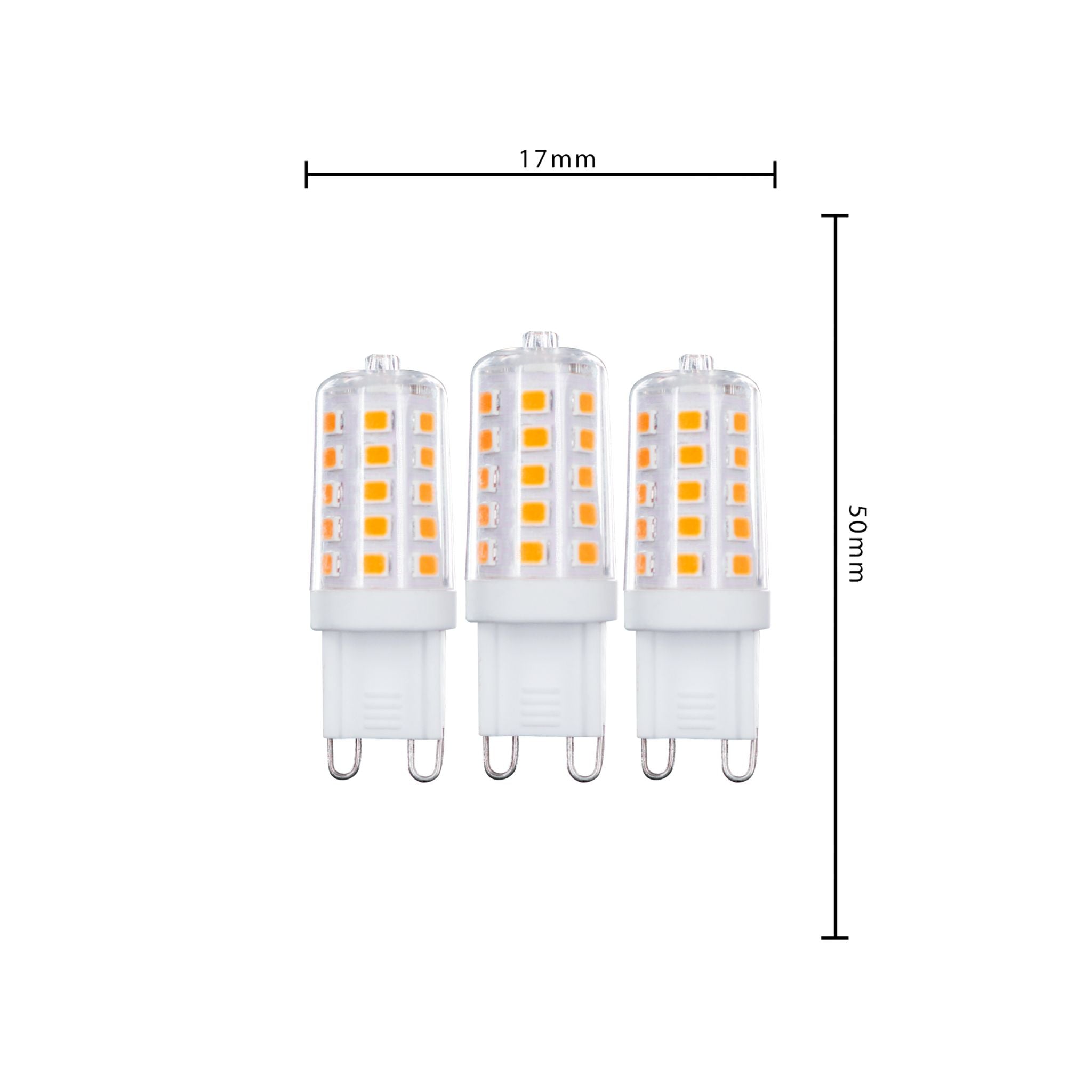 ProDim LED Steeklamp G9 - Dimbaar warm wit licht - 220-240V - 3.5W (28W) - 3 lampjes - LED.nl