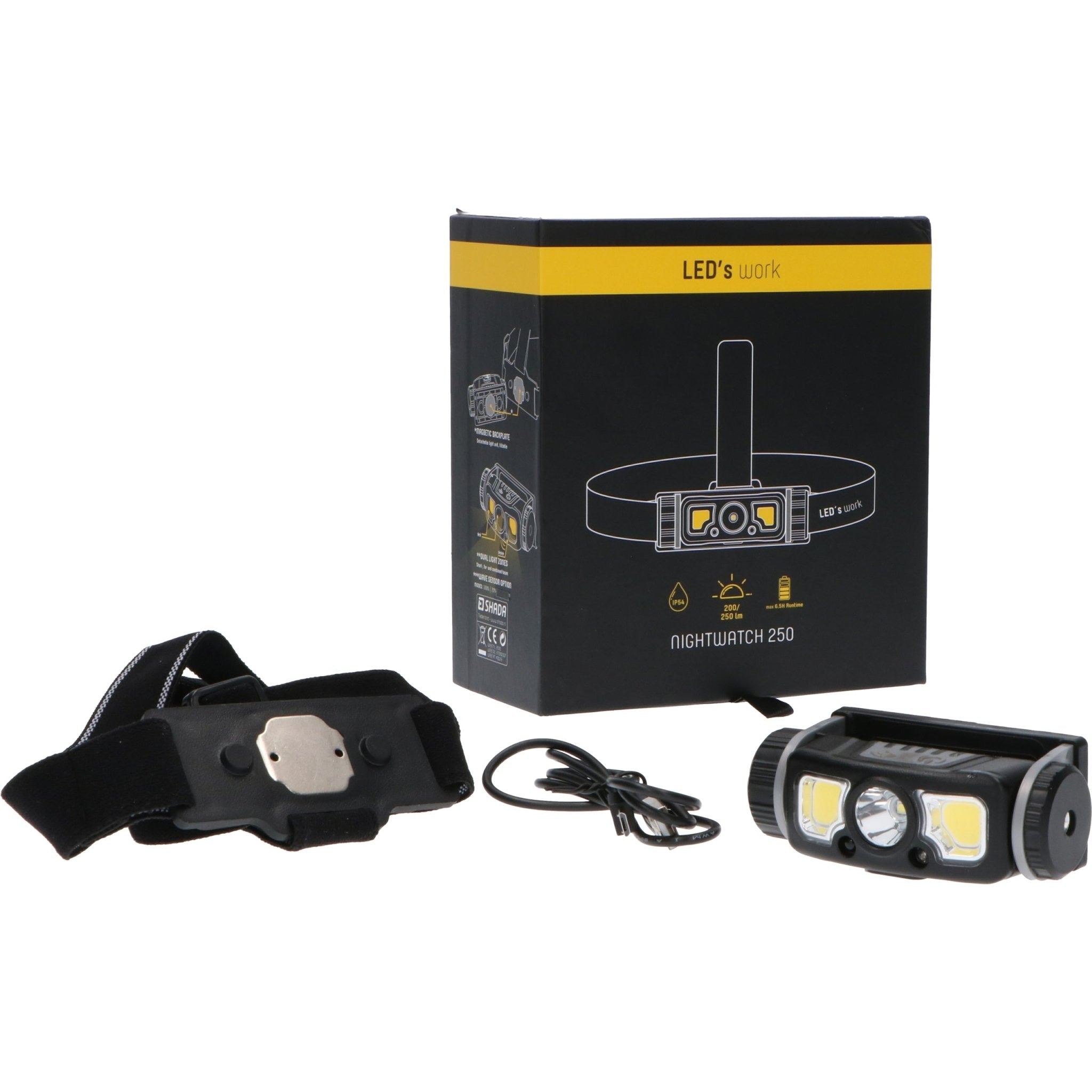 Professional LED Hoofdlamp op accu met zoomfunctie - Oplaadbaar - IP44 - Dimbaar - 250 lm - LED.nl