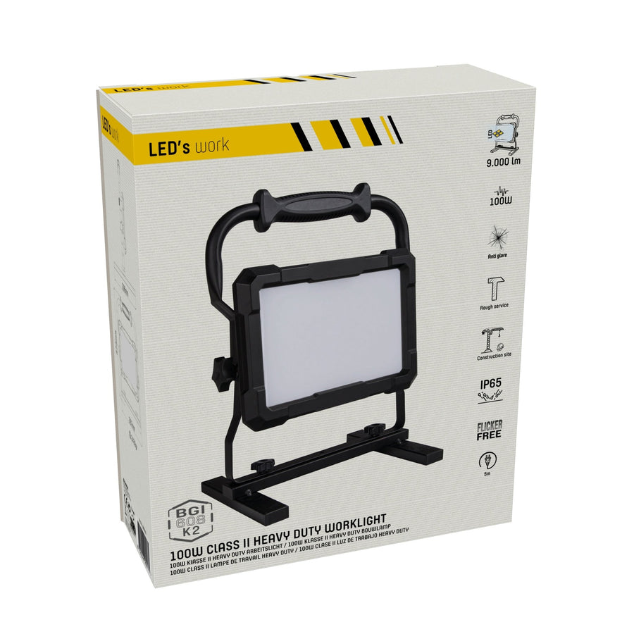 Professionele LED bouwlamp 100W – Rough Service Tested – 5 meter snoer – 9000 lumen – IP65 Bouwlampen LED.nl