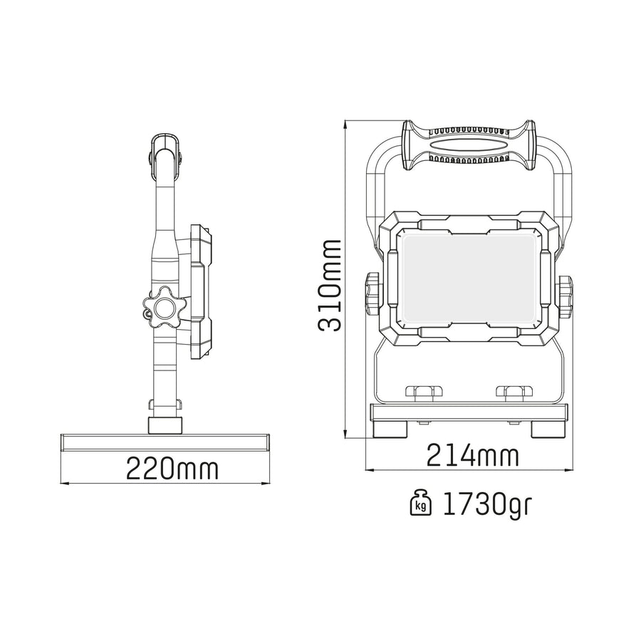 LED's Work Professional LED Construction Lamp 4500 - Rough Service Tested - 5 meter cord - 50W - IP65 - LED.nl