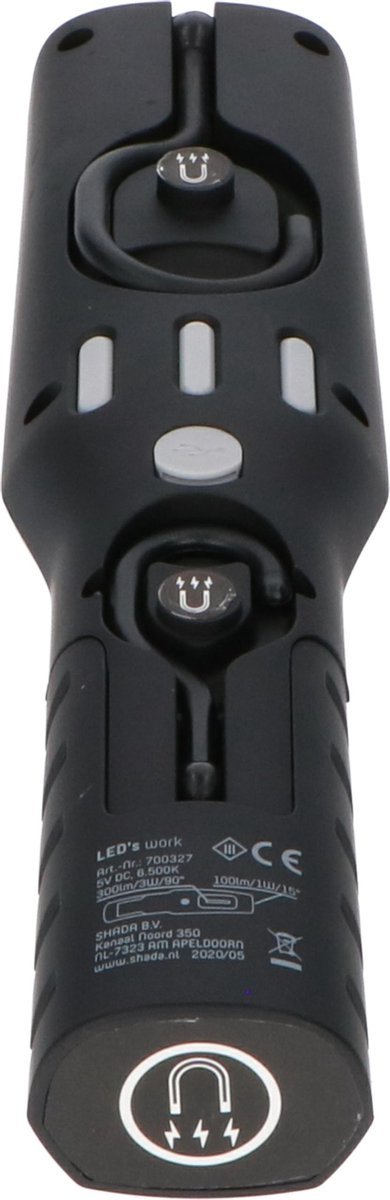 Professionele LED Looplamp op accu - oplaadbaar & draadloos - 2 lichtpunten - 300 lm - LED.nl