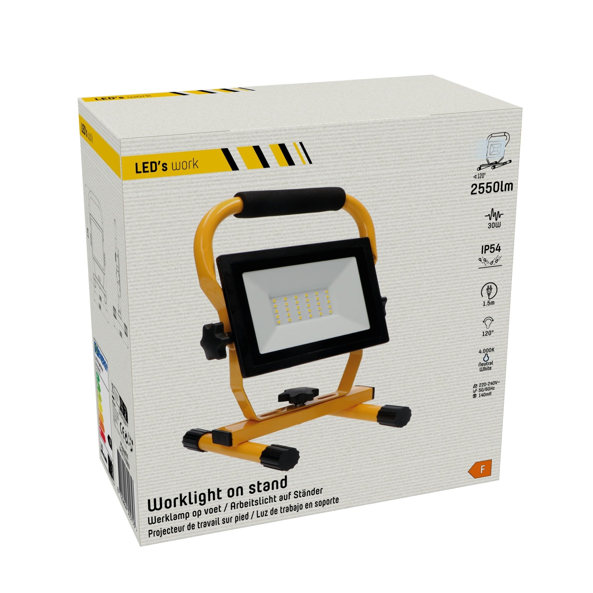 ProWork LED Bouwlamp - Inklapbaar & Draaibaar - Stof- en waterbestendig - 2550 lm - LED.nl