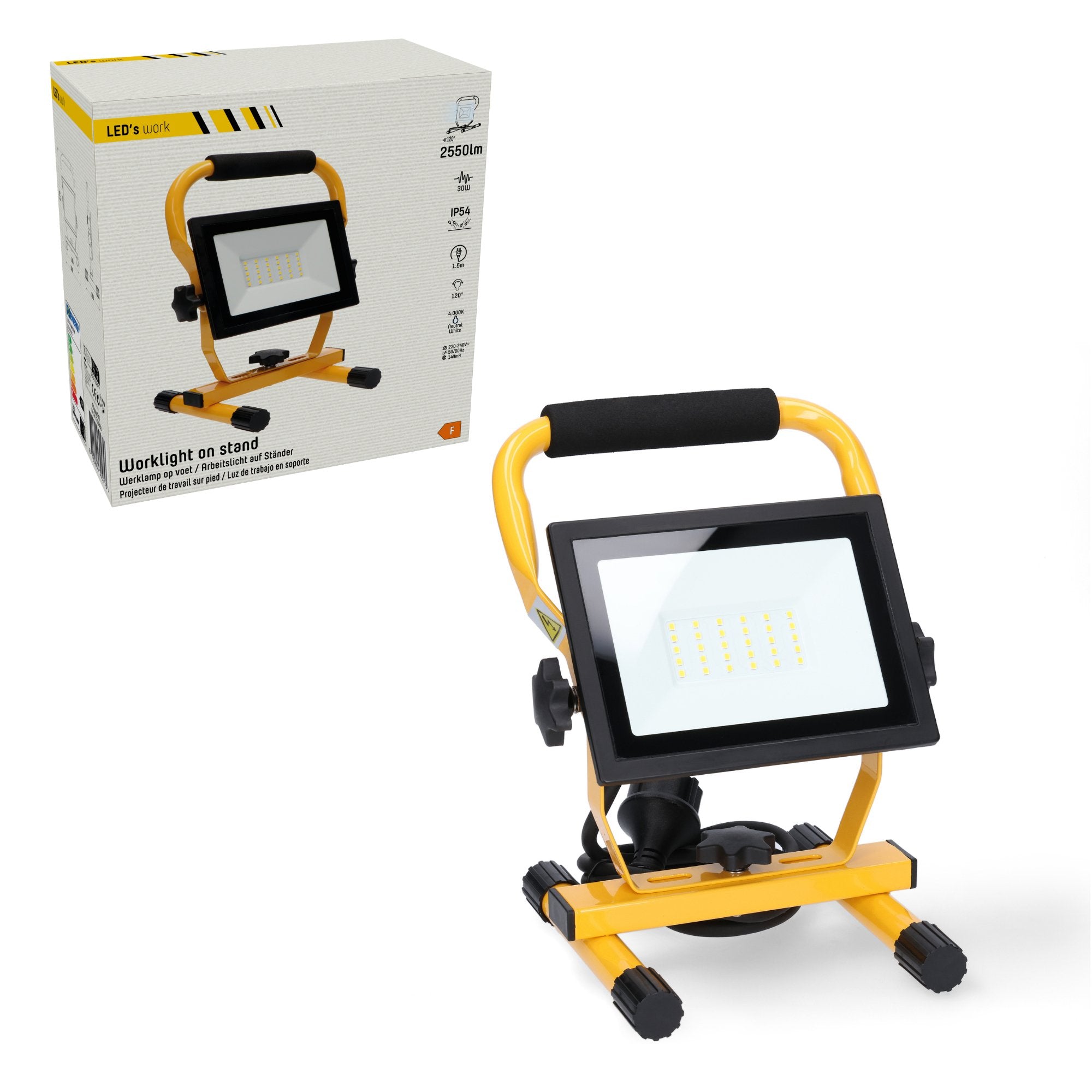 ProWork LED Bouwlamp - Inklapbaar & Draaibaar - Stof- en waterbestendig - 2550 lm - LED.nl
