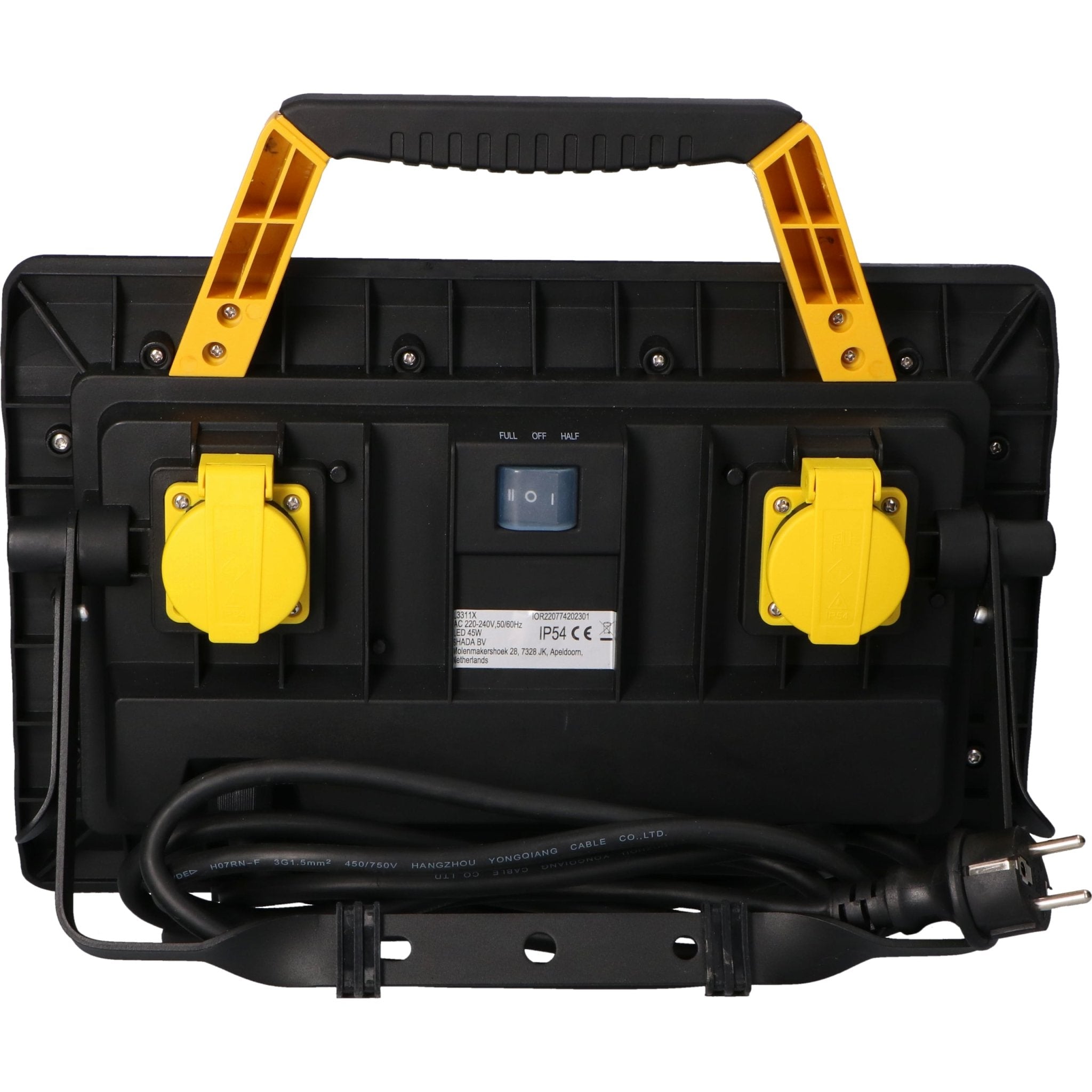 ProWork LED Bouwlamp met  2 extra stopcontacten -  5 meter snoer - IP54 - 5000 lm - LED.nl