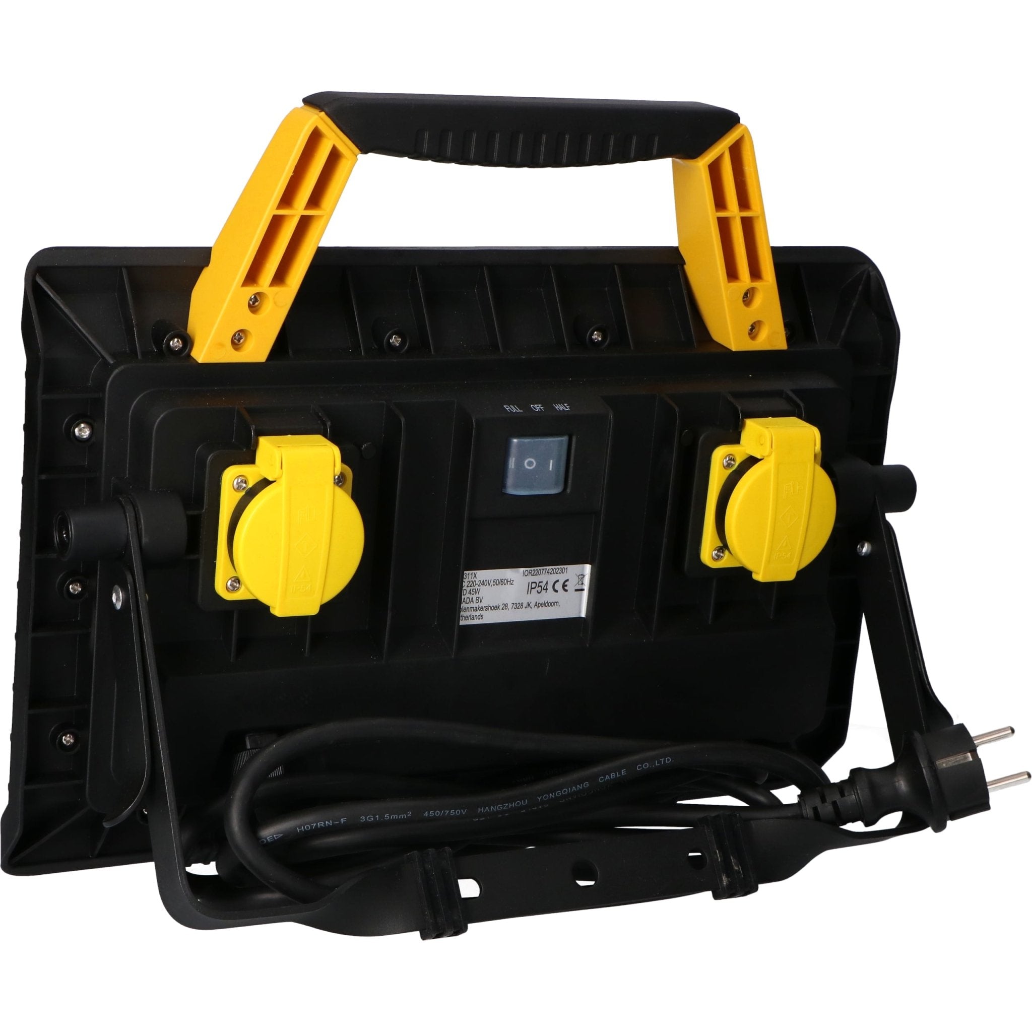 ProWork LED Bouwlamp met  2 extra stopcontacten -  5 meter snoer - IP54 - 5000 lm - LED.nl