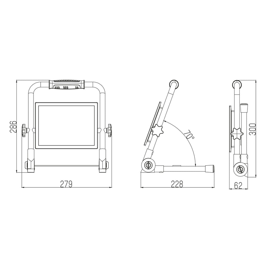 LED's Work Werklamp 4250 - 3 meter snoer - Olie- en zuurbestendige kabel - IP65 waterdicht - 50W Bouwlampen Led.nl