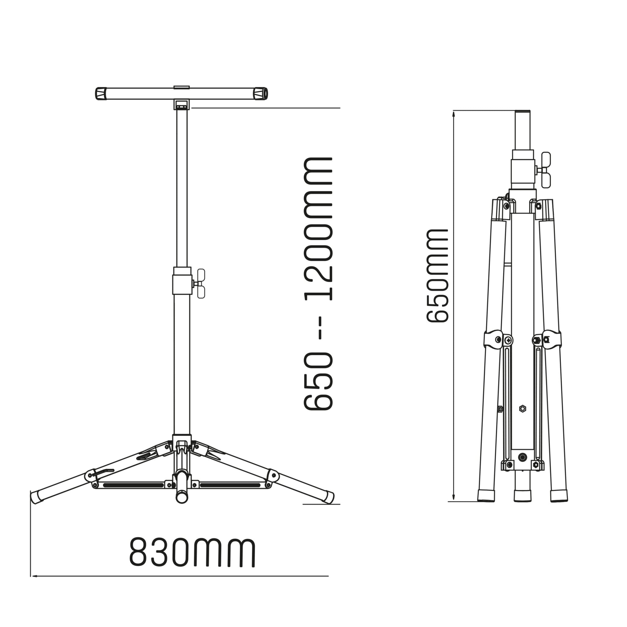 ProWork LED Bouwlamp op statief - In hoogte verstelbaar - Draaibaar - 120 cm - LED.nl