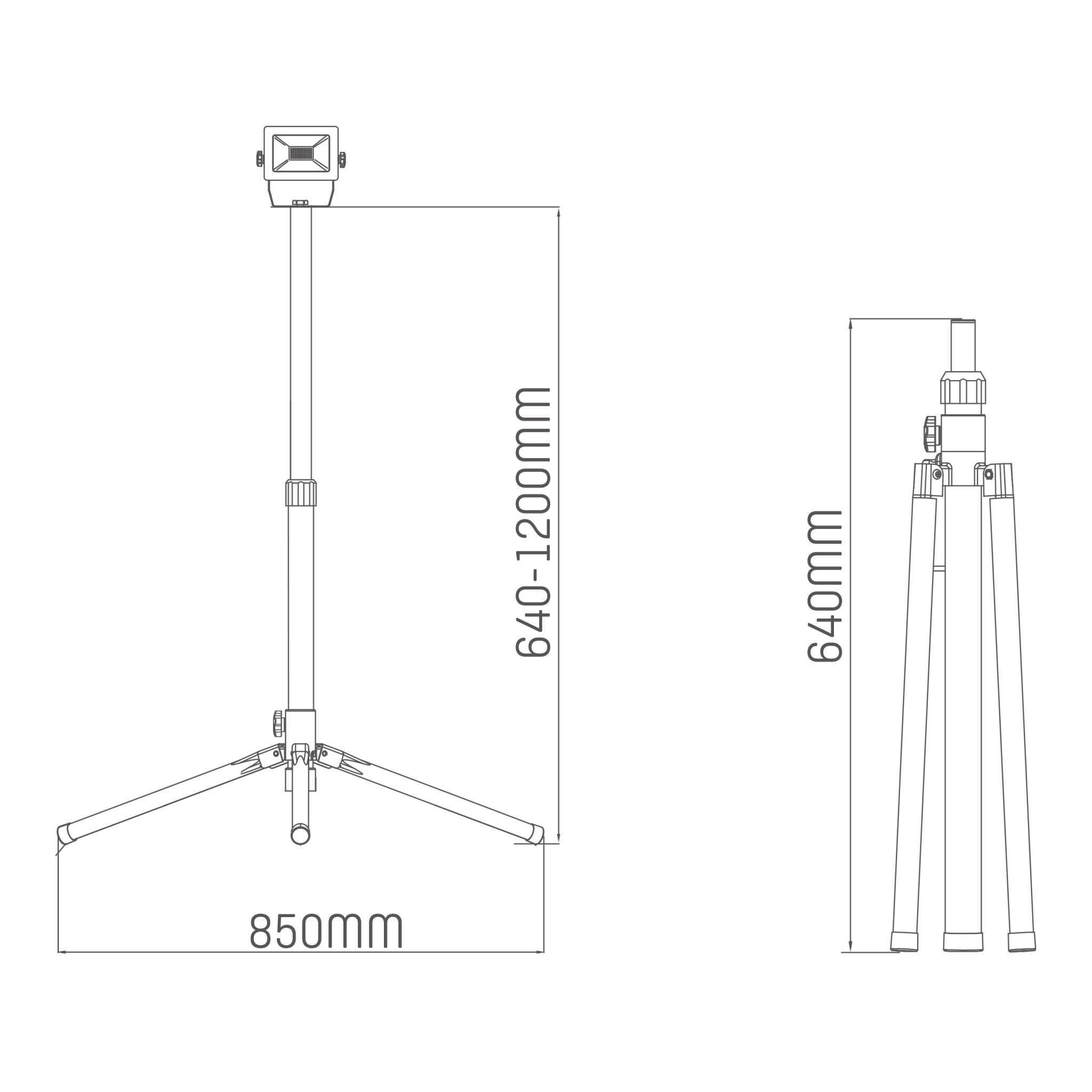 ProWork Tripod LED Bouwlamp op statief - In hoogte verstelbaar - 3180 lm - LED.nl