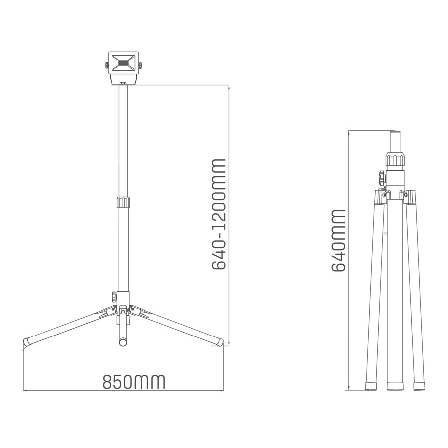 LED's Work 1 x 30W ProWork Tripod LED Bouwlamp op statief - In hoogte verstelbaar - 3180 lm Bouwlampen Led.nl