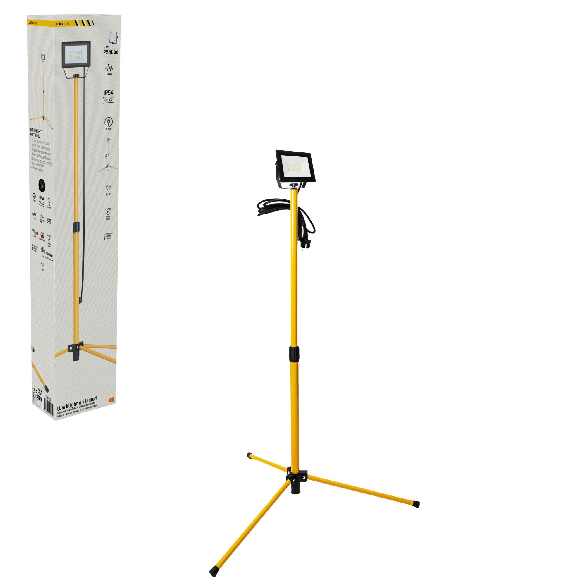 ProWork Tripod LED Bouwlamp op statief - In hoogte verstelbaar - 3180 lm - LED.nl