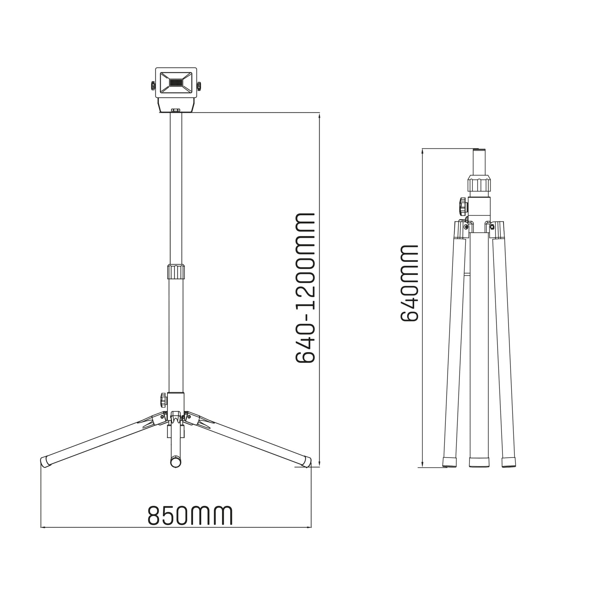 ProWork Tripod LED werklamp op statief - In hoogte verstelbaar - 1060 lm - LED.nl