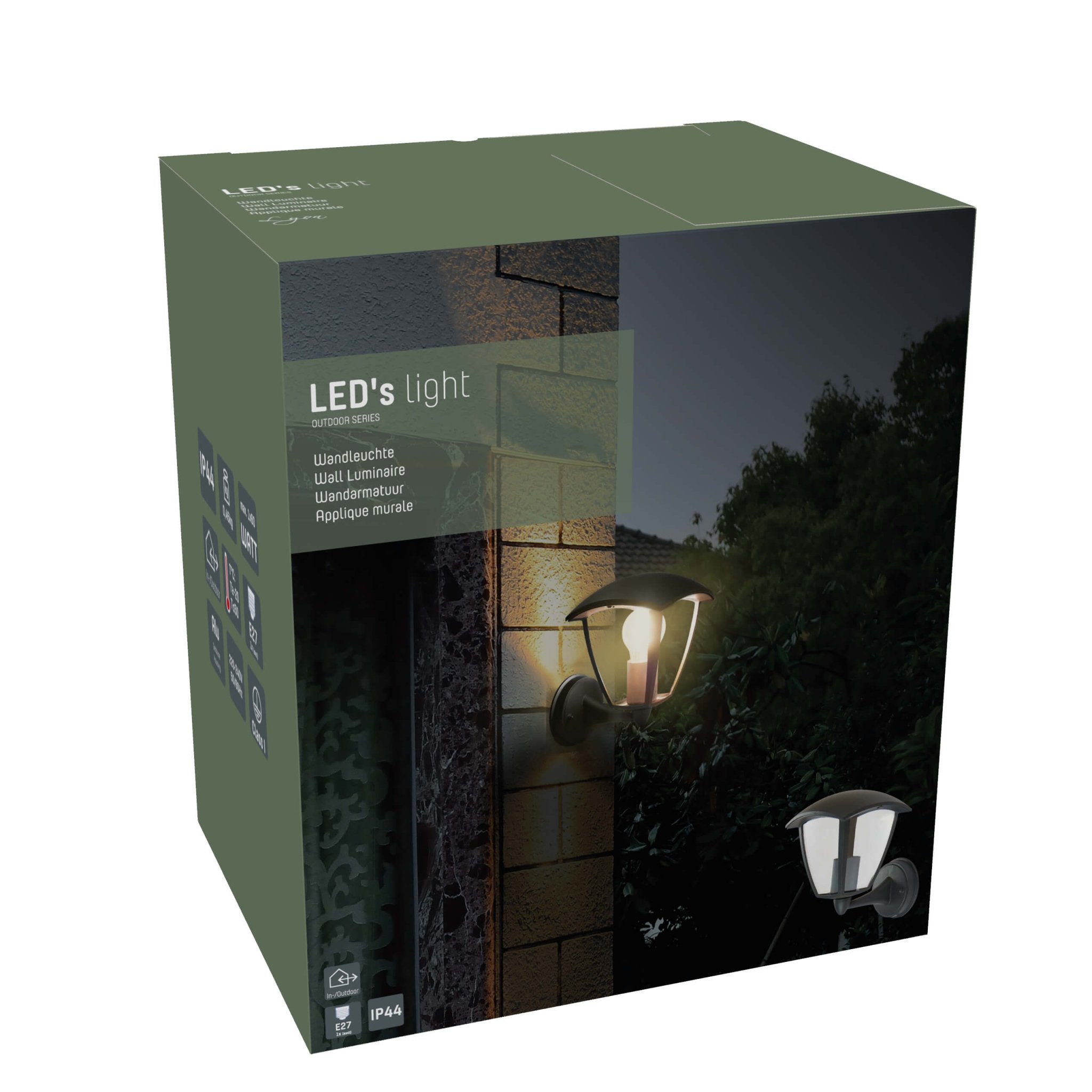 Retro LED Wandlamp met E27 fitting - Jesi - IP44 - Zwart - LED.nl