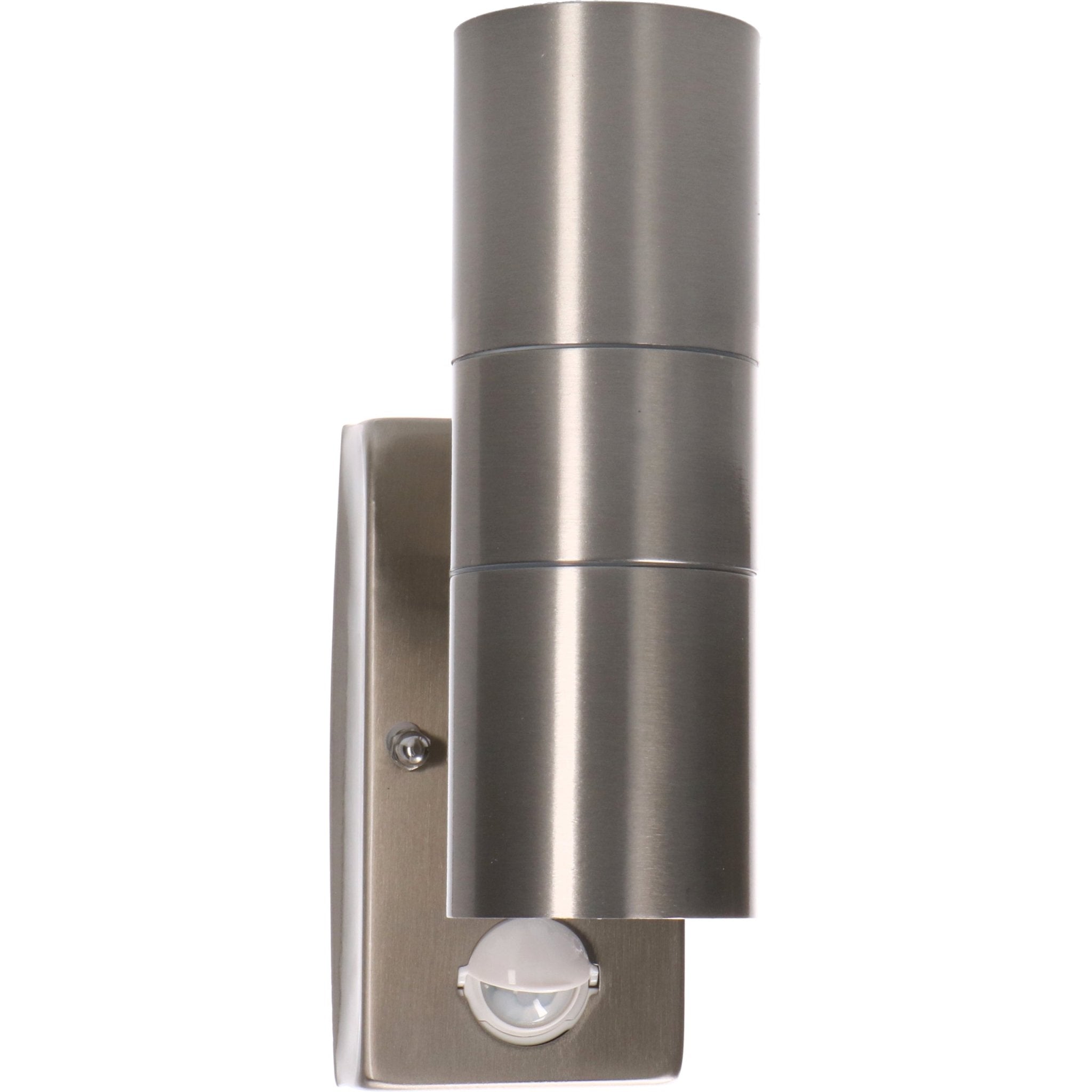 RVS LED Buitenlamp met bewegingssensor - 2 lichts up & down - IP44 - Zilver - LED.nl