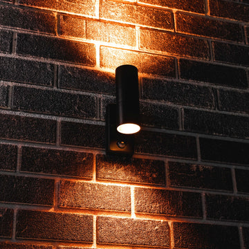 LED's Light RVS LED Buitenlamp met Bewegingssensor - 2 lichts up & down - IP44 - Zwart Buitenlampen LED.nl