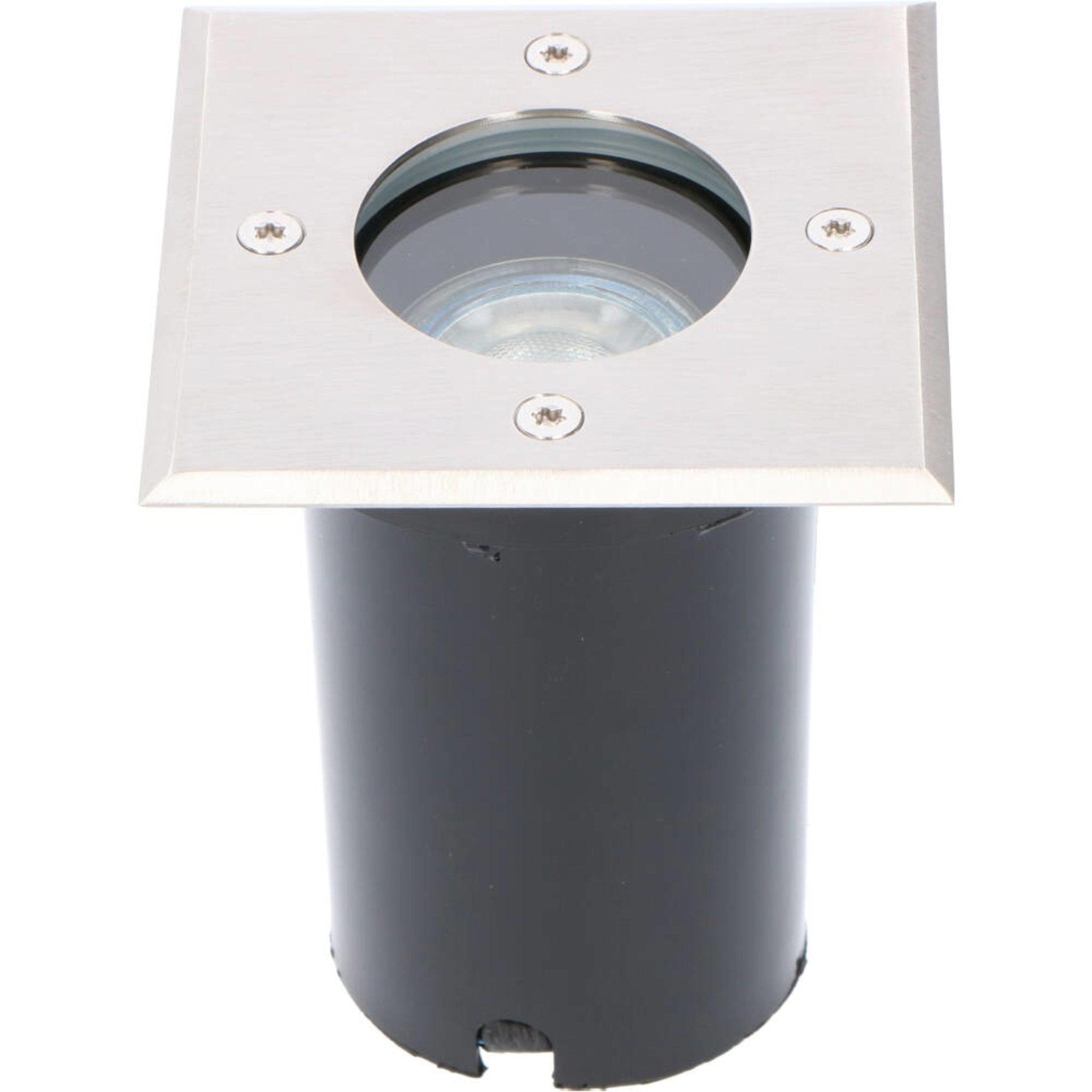 RVS LED Inbouw grondspot vierkant - voor oprit & tuin - IP67 Waterdicht - Zilver - LED.nl