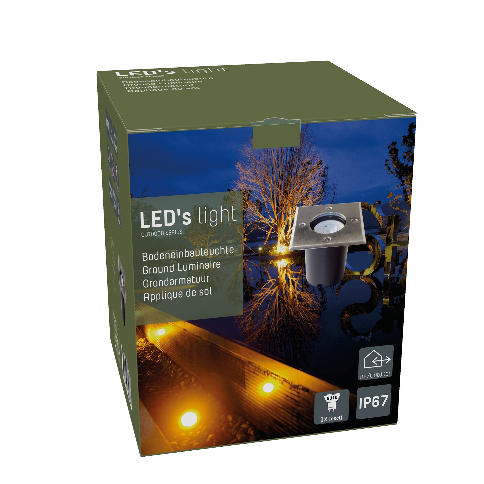 RVS LED Inbouw grondspot vierkant - voor oprit & tuin - IP67 Waterdicht - Zilver - LED.nl