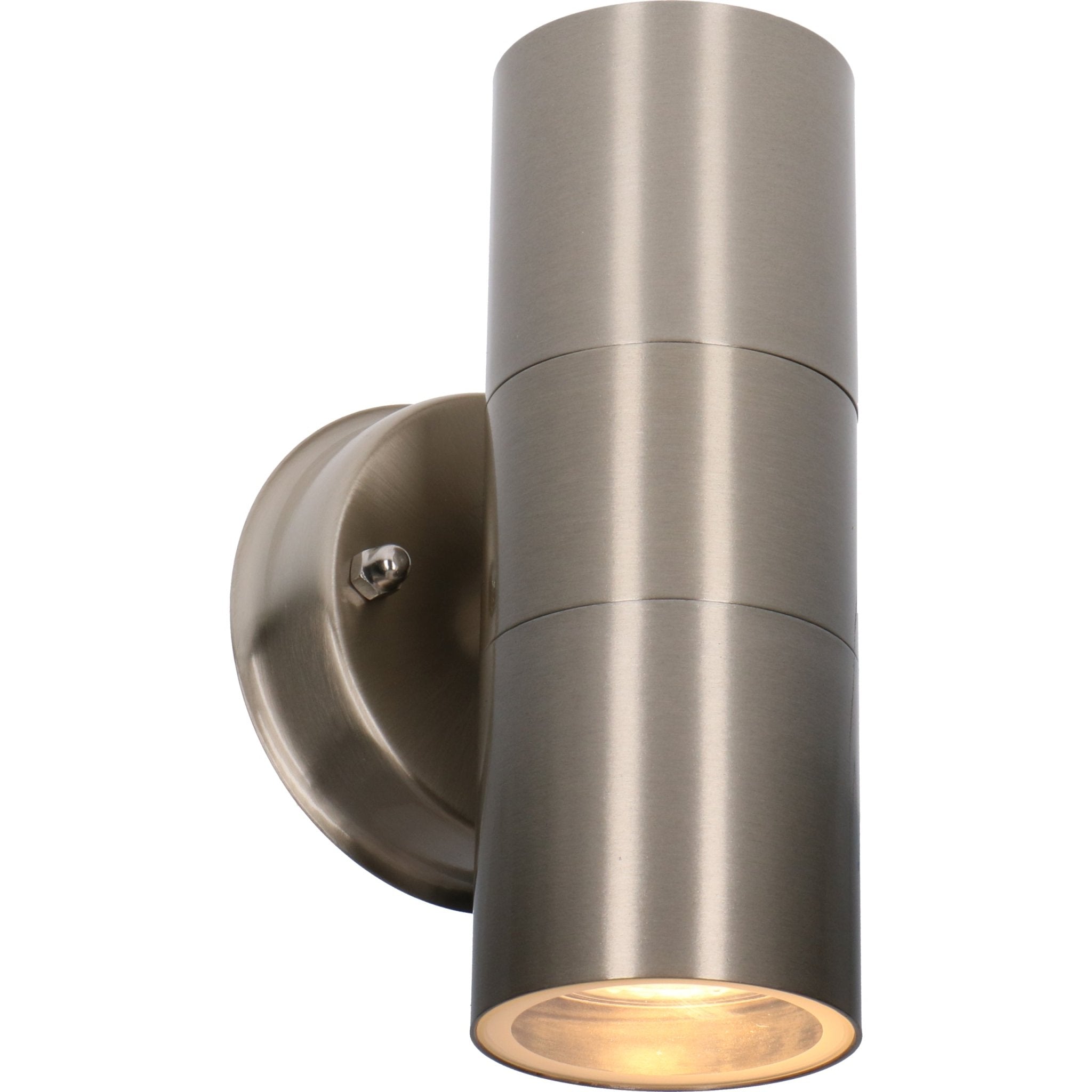 RVS LED Muurlamp buiten - Spot met 2 x GU10 fitting - Monza - IP44 - Zilver - LED.nl