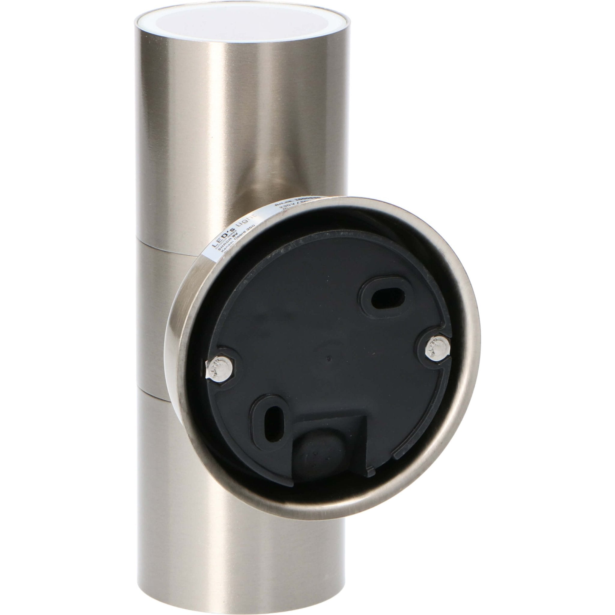 RVS LED Muurlamp buiten - Spot met 2 x GU10 fitting - Monza - IP44 - Zilver - LED.nl