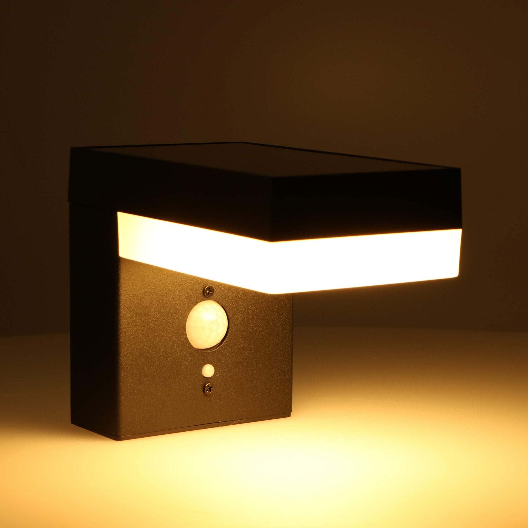 RVS Solar LED Buitenlamp met bewegingssensor - Draadloos - Vierkant - 3 standen - Zwart - LED.nl