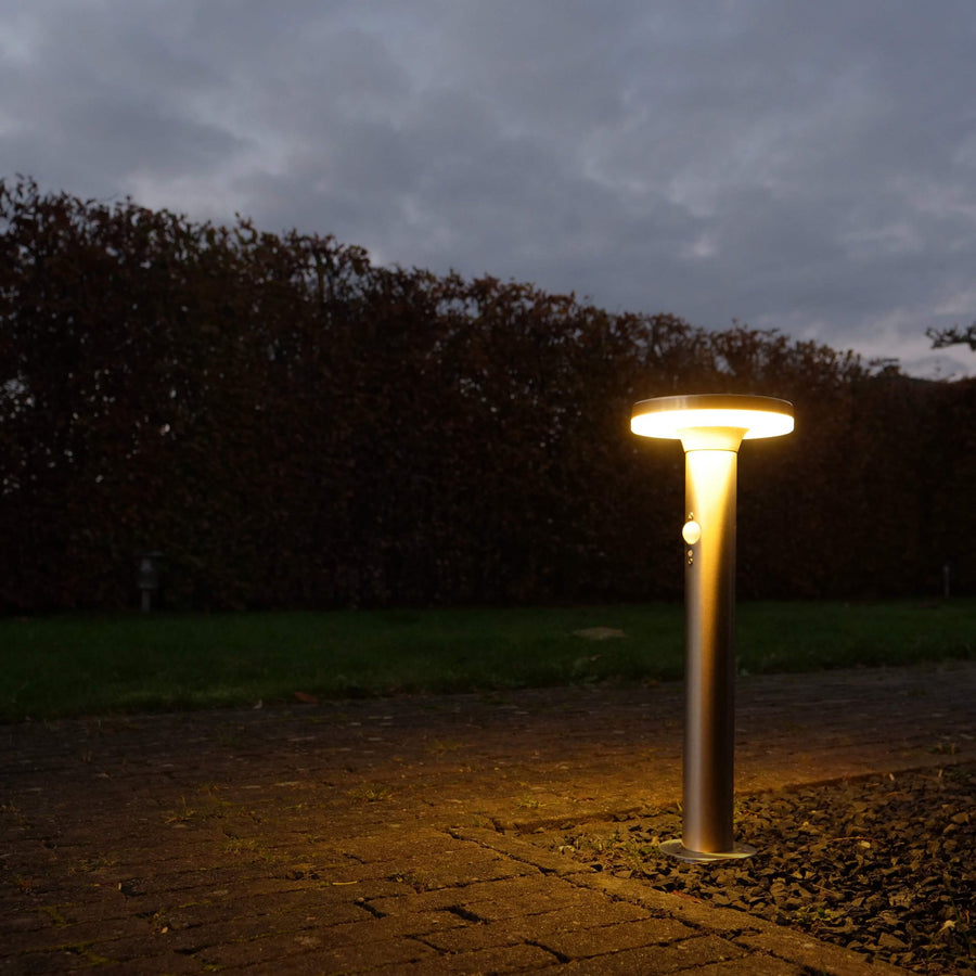 LED's Light RVS Solar-LED-Gartenlaterne mit Bewegungsmelder – Kabellos – 3 Modi – Silber - LED.de