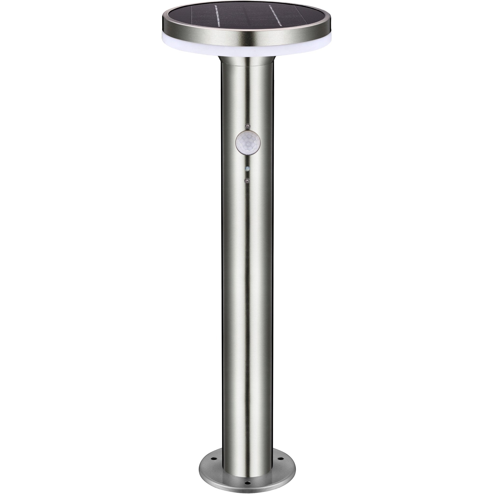 RVS Solar LED Tuin Lantaarnpaal met bewegingssensor - Draadloos - 3 standen - Zilver - LED.nl
