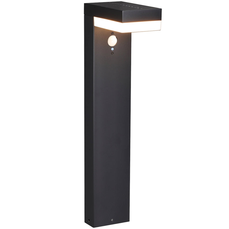 LED's Light RVS Solar LED Tuinlamp Paallamp met Bewegingssensor - Draadloos - 3 standen - Zwart Buitenlampen LED.nl