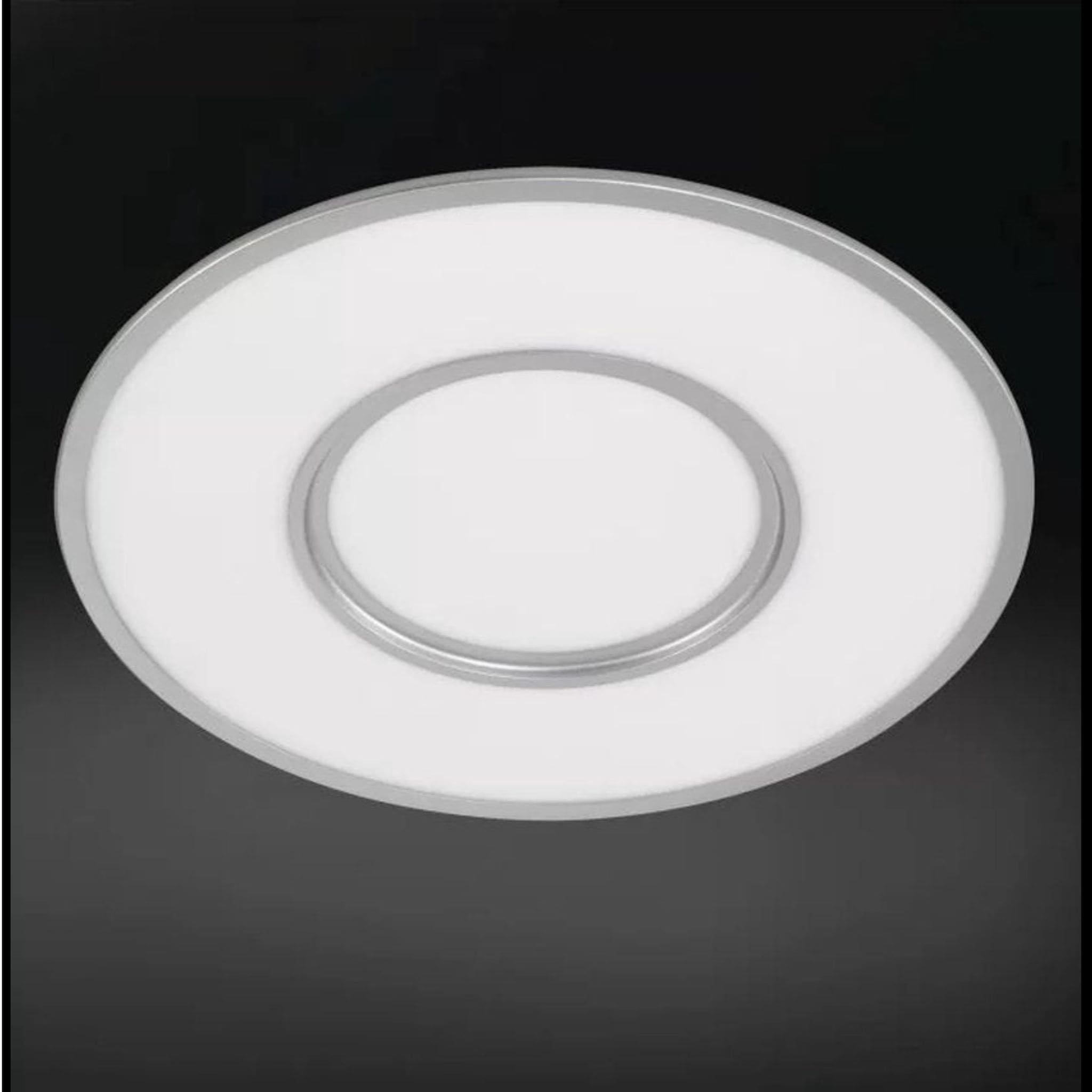 Slim LED Plafonniere Ø 60cm - Plafondlamp dimbaar met afstandsbediening - zilver/wit - LED.nl