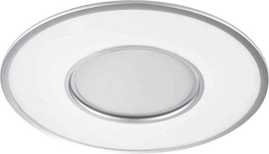 Slim LED Plafonniere Ø 60cm - Plafondlamp dimbaar met afstandsbediening - zilver/wit - LED.nl