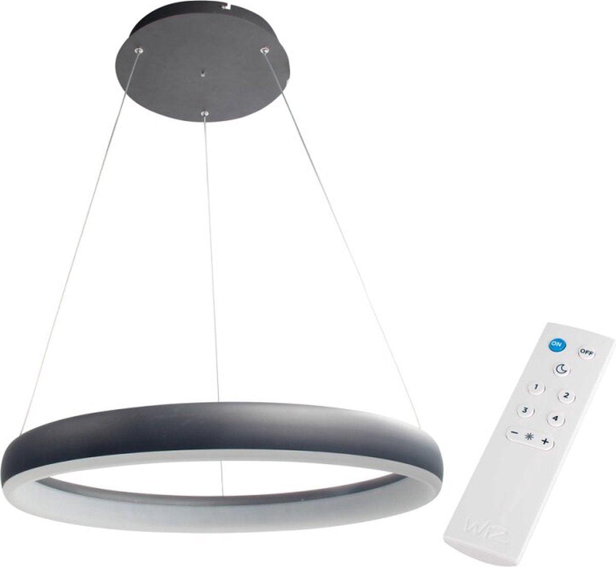 Hanglamp Moderne Eettafel LED Hanglamp Ring Hanglamp Met Afstandsbediening Dimbare Verlichting Restaurant Hanglamp Hoogteregelbaar Voor Woonkamer Keuken Eetkamer Kroonluchter (Size : Gold 60cm