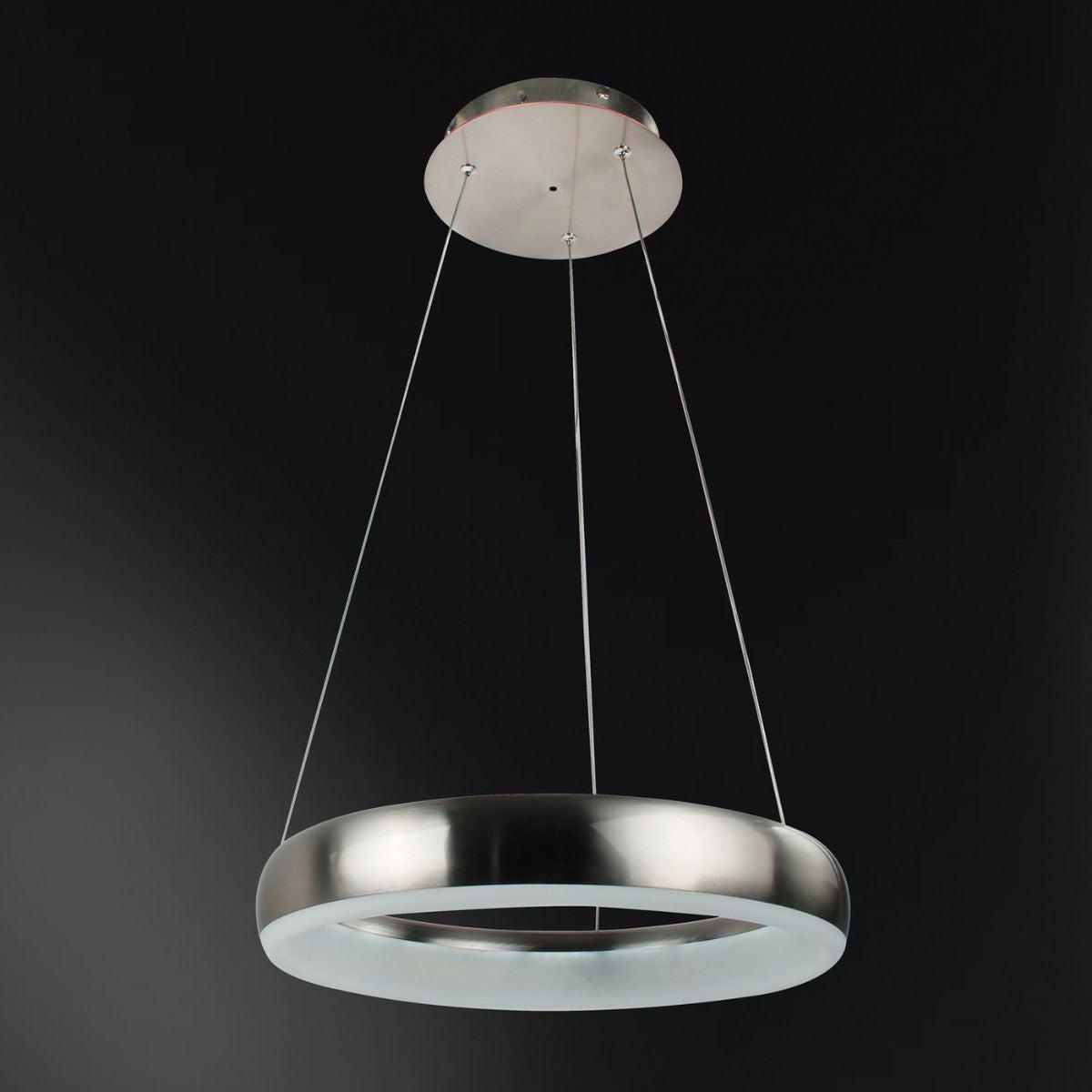 Smart LED Hanglamp rond 40 cm - Bedienbaar met afstandsbediening en app - White & Color - Zilver - LED.nl