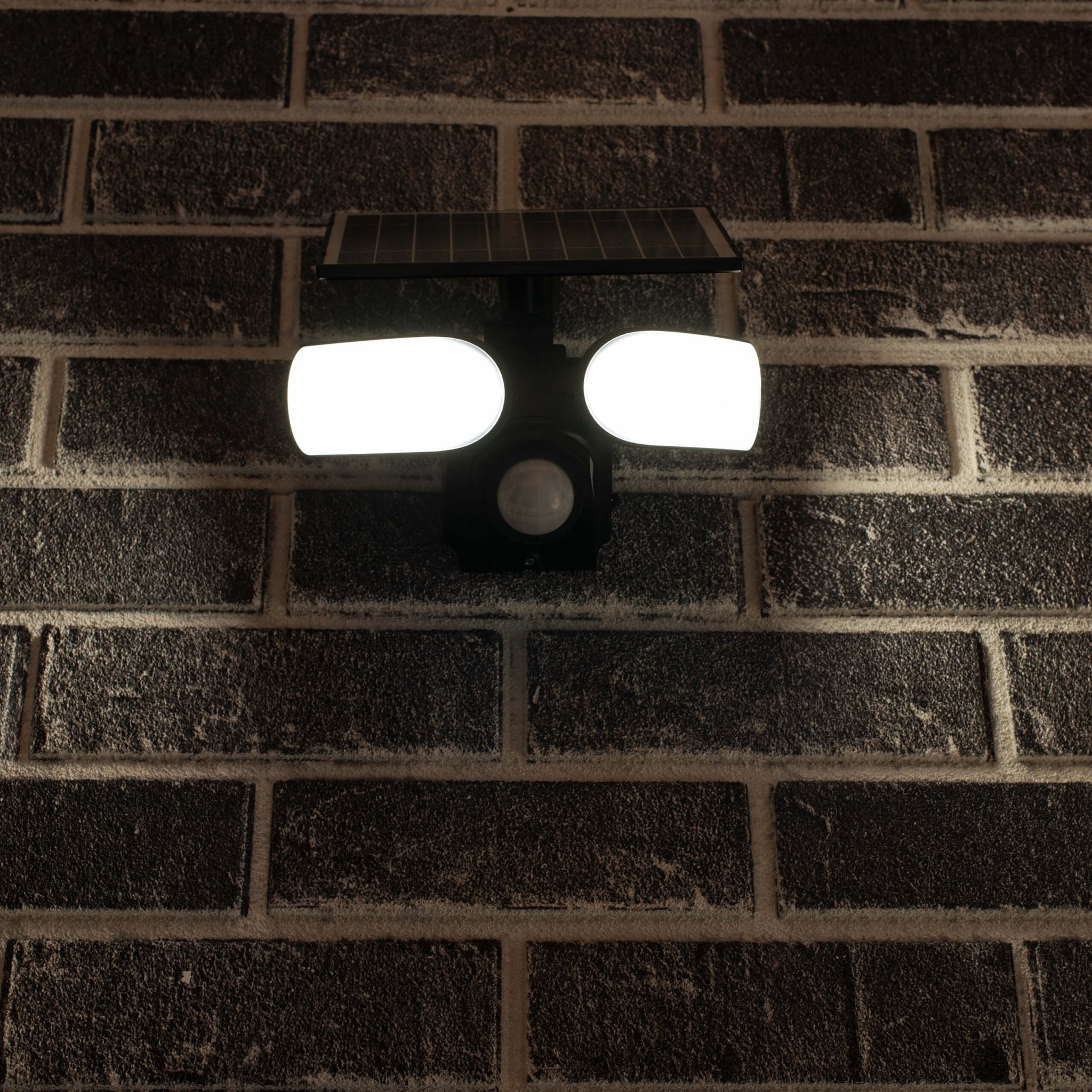 Solar LED Buitenlamp met bewegingssensor - 2 lichts - Auto aan/uit - Afneembaar paneel - Zwart - LED.nl