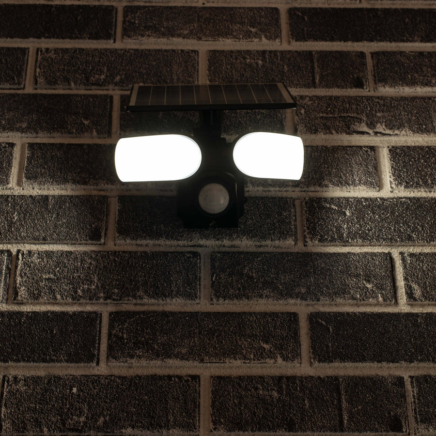 LED's Light Solar LED Buitenlamp met Bewegingssensor - 2 lichts - Automatisch aan/uit - Afneembaar paneel - Zwart Buitenlampen LED.nl