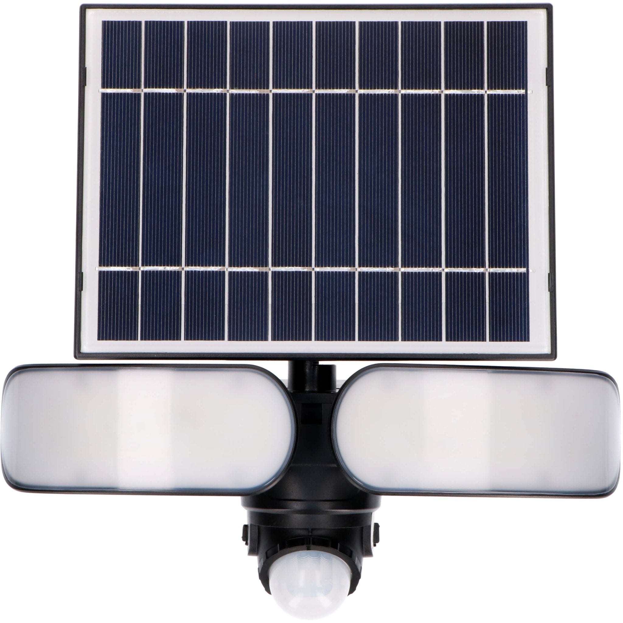 Solar LED Buitenlamp met bewegingssensor - 2 lichts - Auto aan/uit - Afneembaar paneel - Zwart - LED.nl
