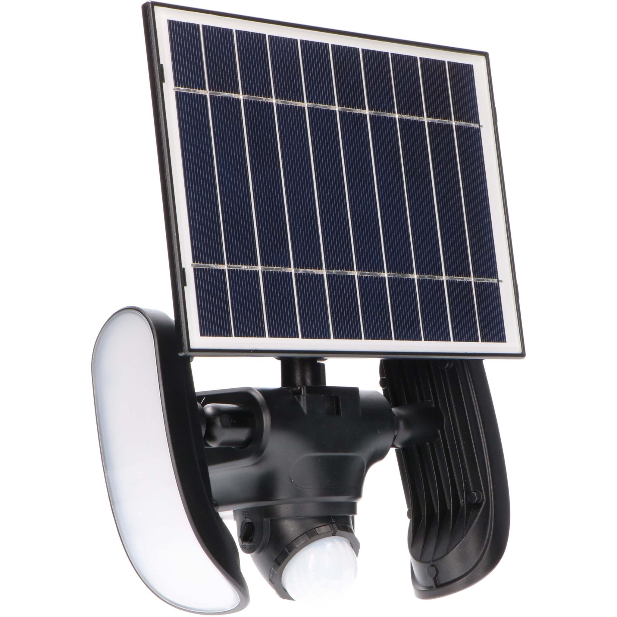 Solar LED Buitenlamp met bewegingssensor - 2 lichts - Auto aan/uit - Afneembaar paneel - Zwart - LED.nl
