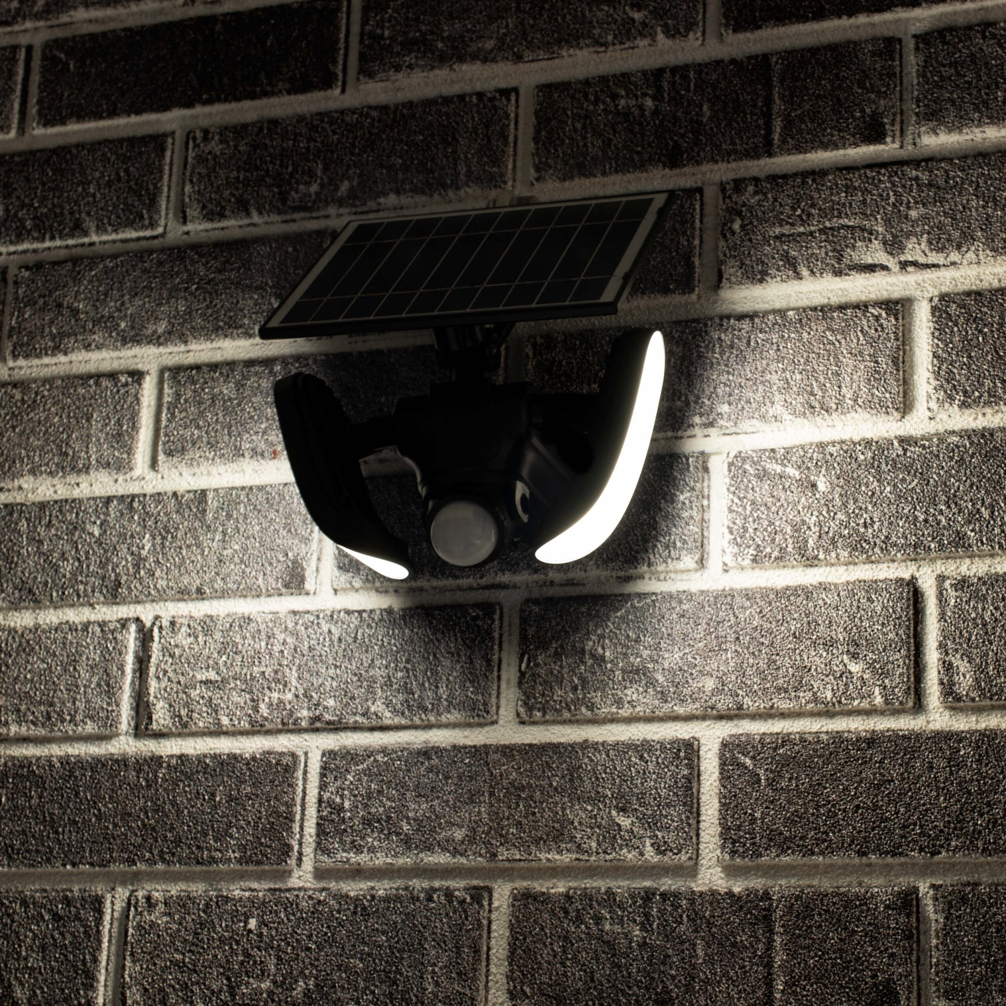 Solar LED Buitenlamp met bewegingssensor - 2 lichts - Auto aan/uit - Afneembaar paneel - Zwart - LED.nl