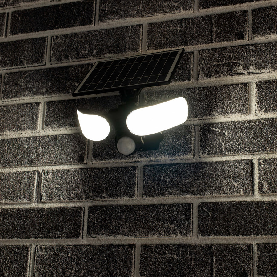 LED's Light Solar LED Buitenlamp met Bewegingssensor - 2 lichts - Automatisch aan/uit - Afneembaar paneel - Zwart Buitenlampen LED.nl