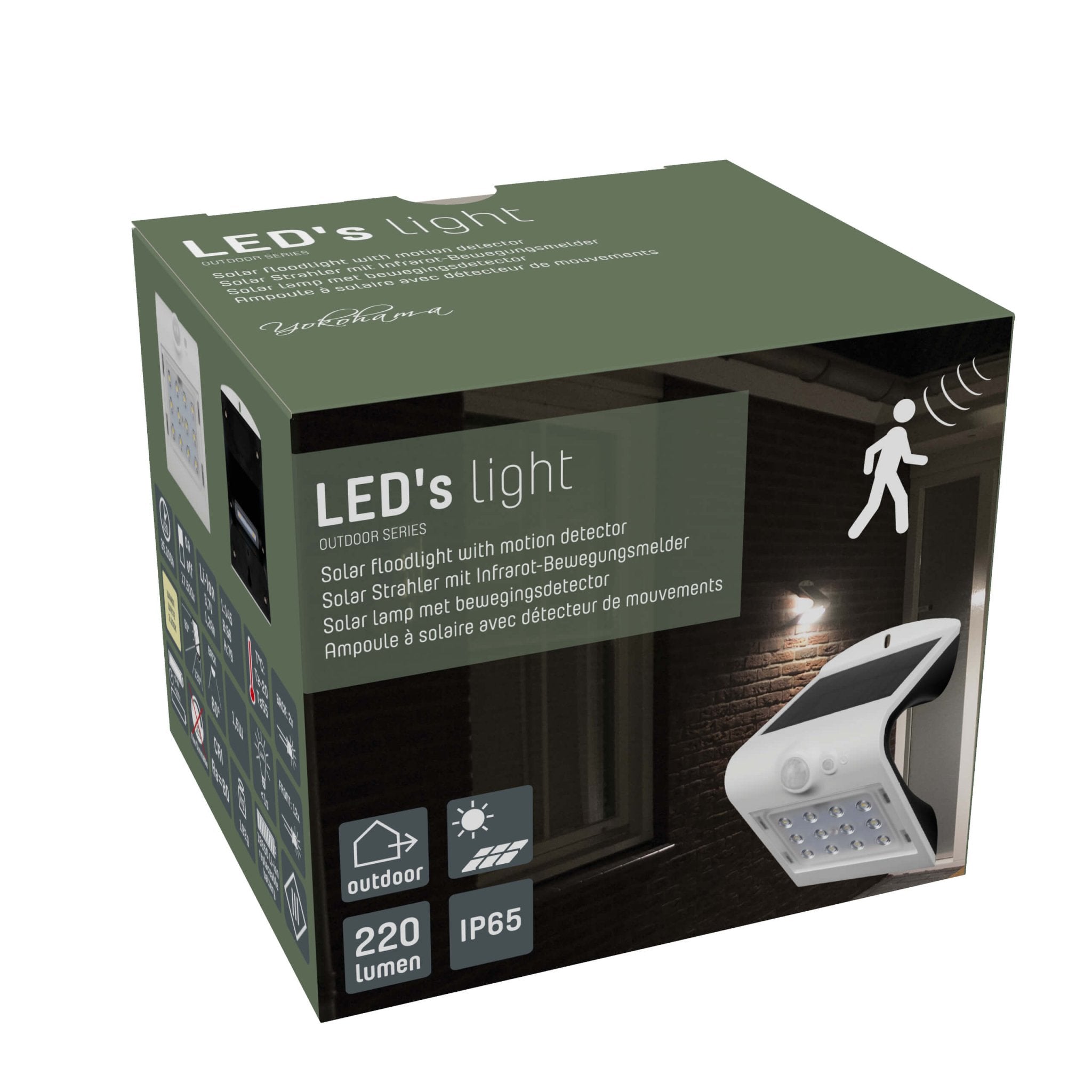 Solar LED buitenlamp met bewegingssensor - 3 standen - Automatisch aan/uit - 220 lm - Wit - LED.nl