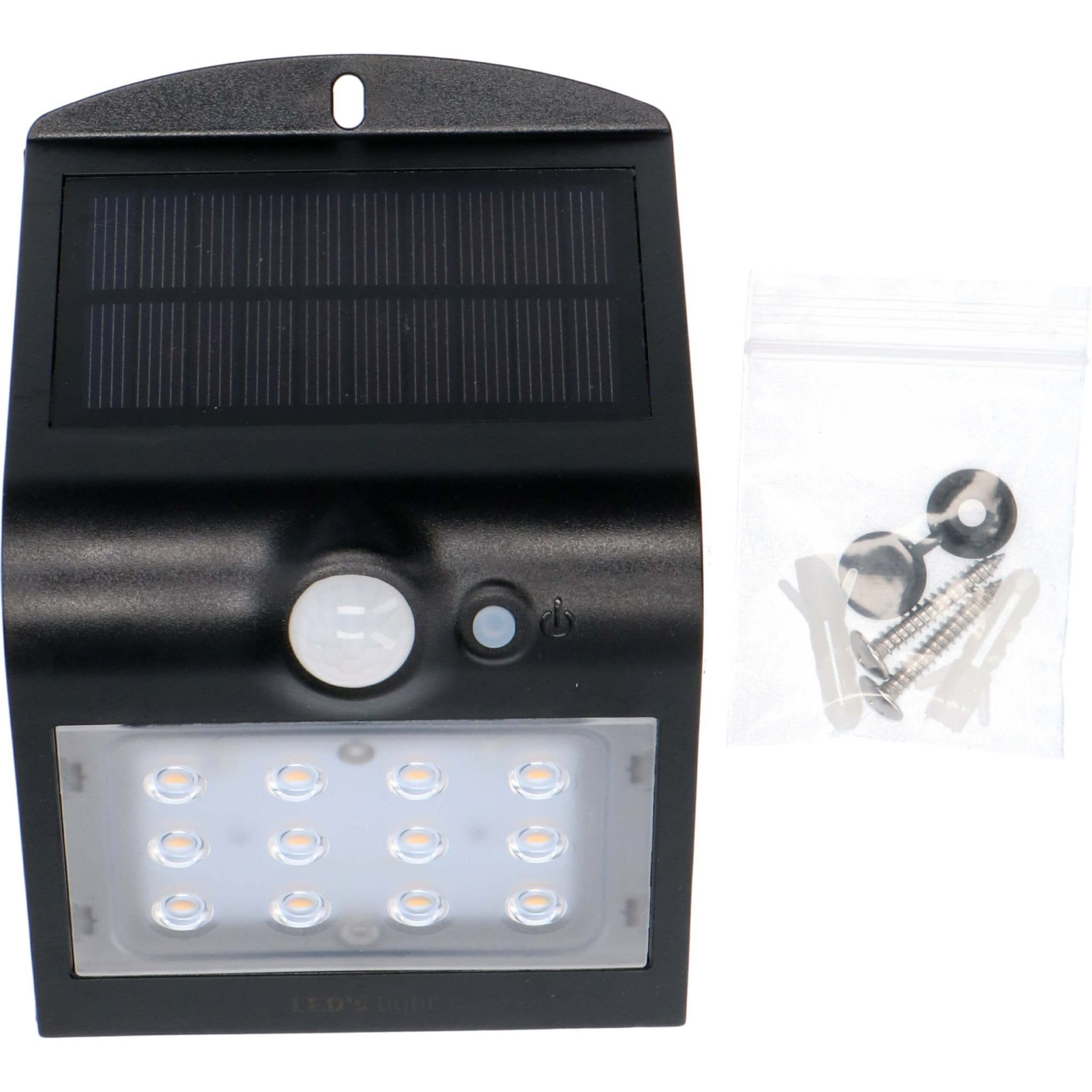 Solar LED buitenlamp met bewegingssensor - 3 standen - Automatisch aan/uit - 220 lm - Zwart - LED.nl