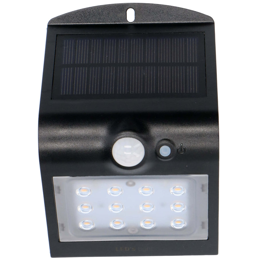 LED's Light Solar LED Buitenlamp met Bewegingssensor 220 - 3 lichtstanden - Automatisch aan/uit - Zwart Buitenlampen LED.nl