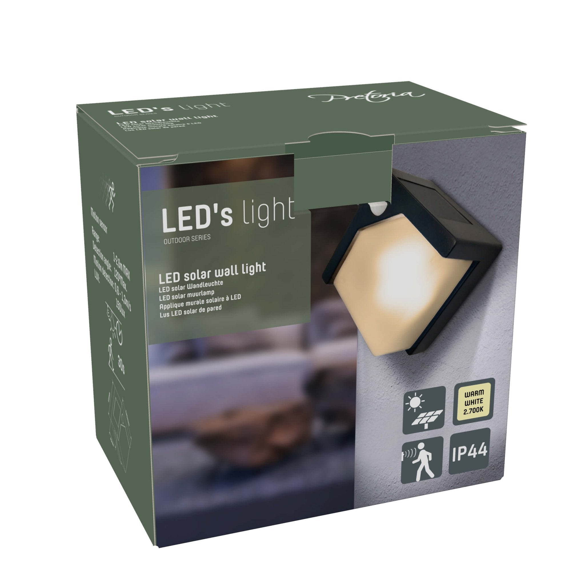 Solar LED buitenlamp met bewegingssensor - Draadloos op zonne-energie - Zwart - LED.nl