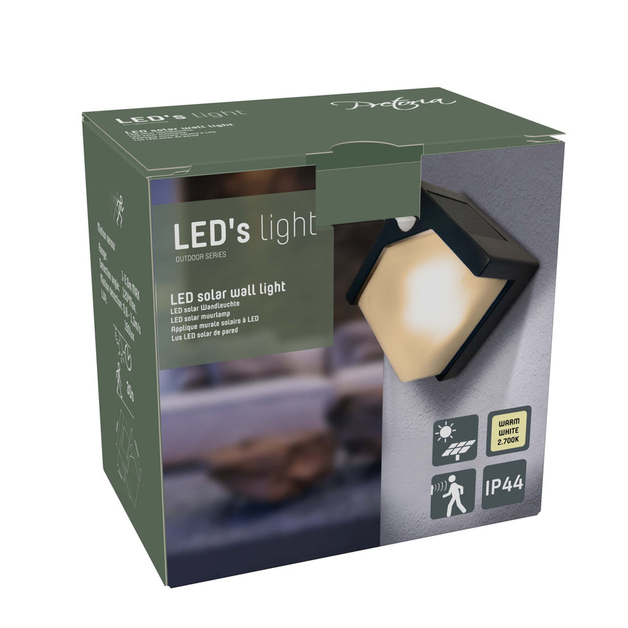 LED's Light Solar LED Buitenlamp met Bewegingssensor - Draadloos op zonne-energie - Zwart - IP44 Buitenlampen LED.nl