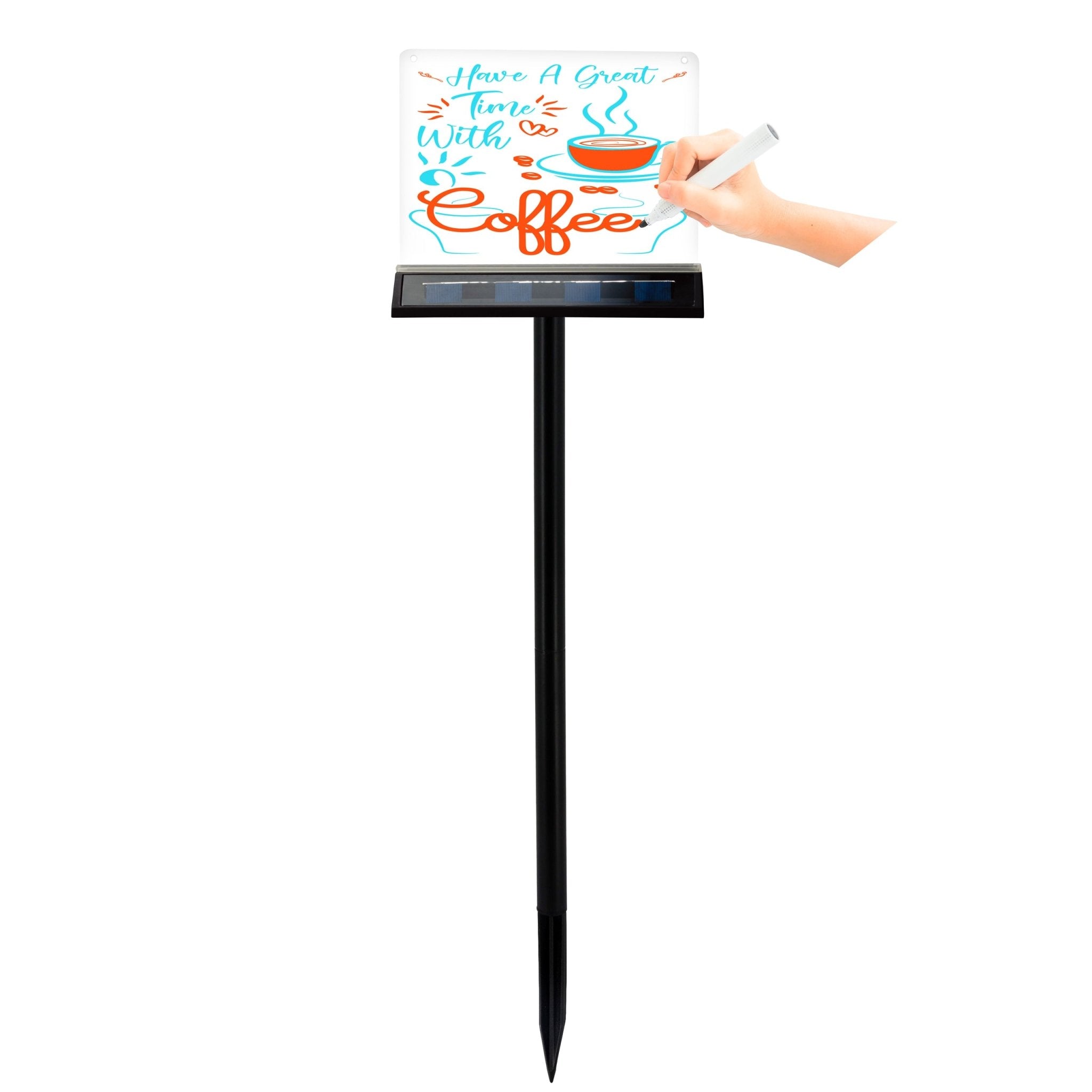 Solar LED Display schrijfbord buiten - Draadloos op zonne-energie - Incl. Stift - LED.nl
