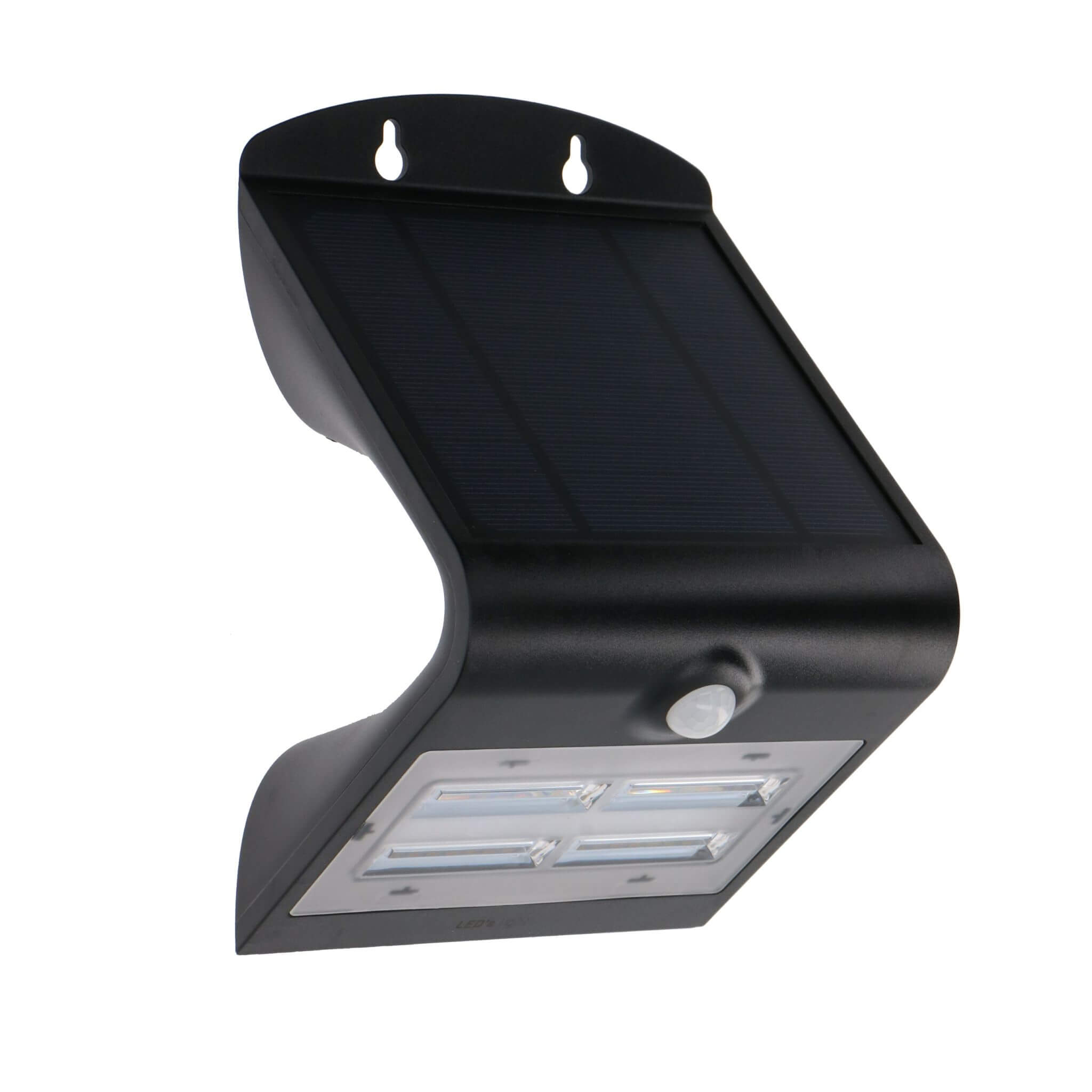 Solar LED Wandlamp met bewegingssensor - 3 standen - Automatisch aan/uit - 400 lm - Zwart - LED.nl